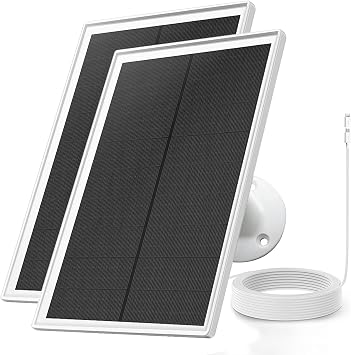 Solar Panel Charger for Arlo Essential 2K Outdoor2nd Gen/Essential XL Camera2nd Gen/Essential Spotlight, 5V 6W Continuously Charging, 9.8ft Cable, Weatherproof 2Pack