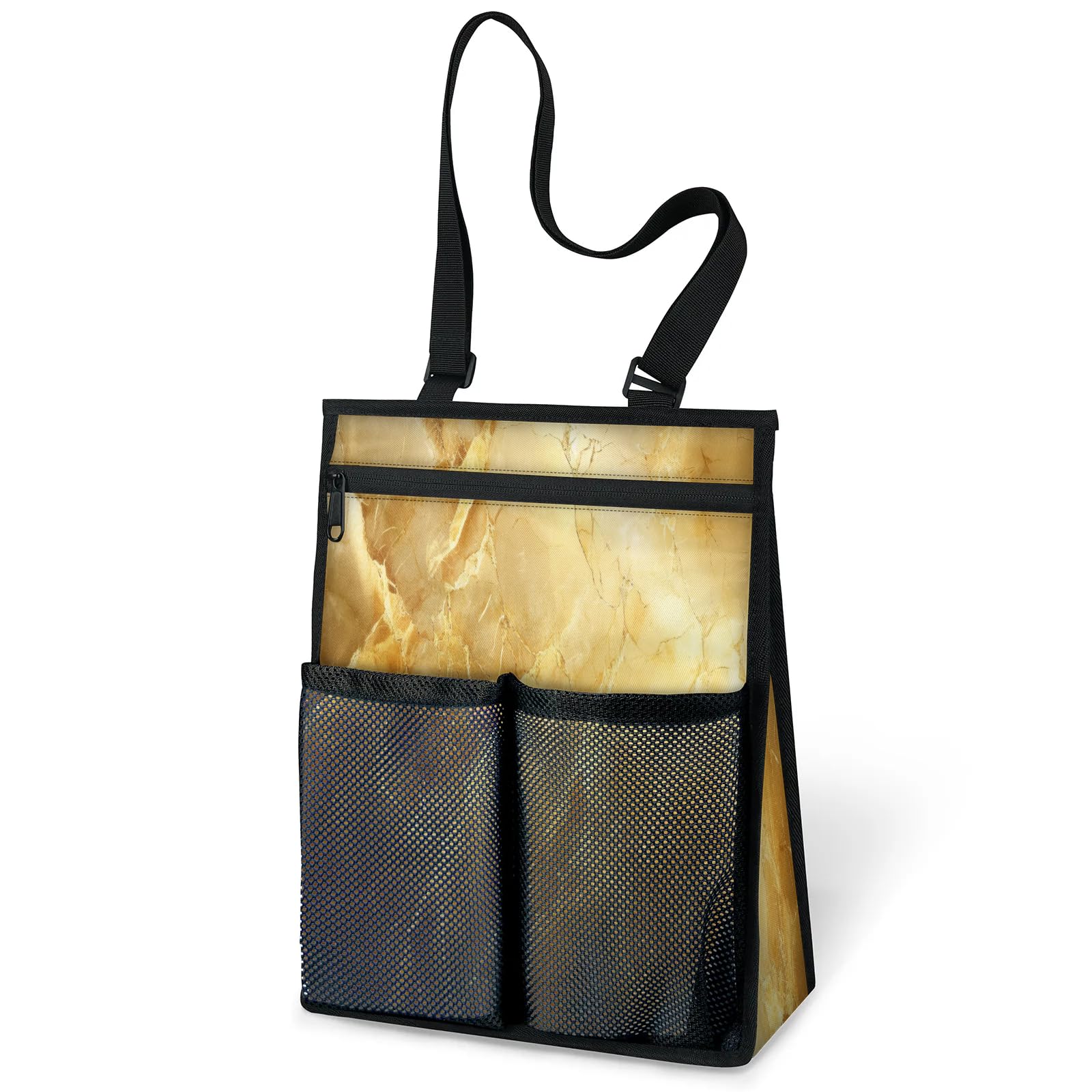 Ourtheme Marble Art Print Portable Shower Bag for Travel Gym Camp Beach Tote Shower Caddy Bags Hanging Toiletry