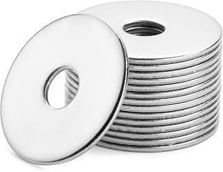 BatesChoice Stainless Steel Fender Washers 1/4"x1" - 100 Pack Rust-Resistant Flat Washers for Automotive, Construction & DIY