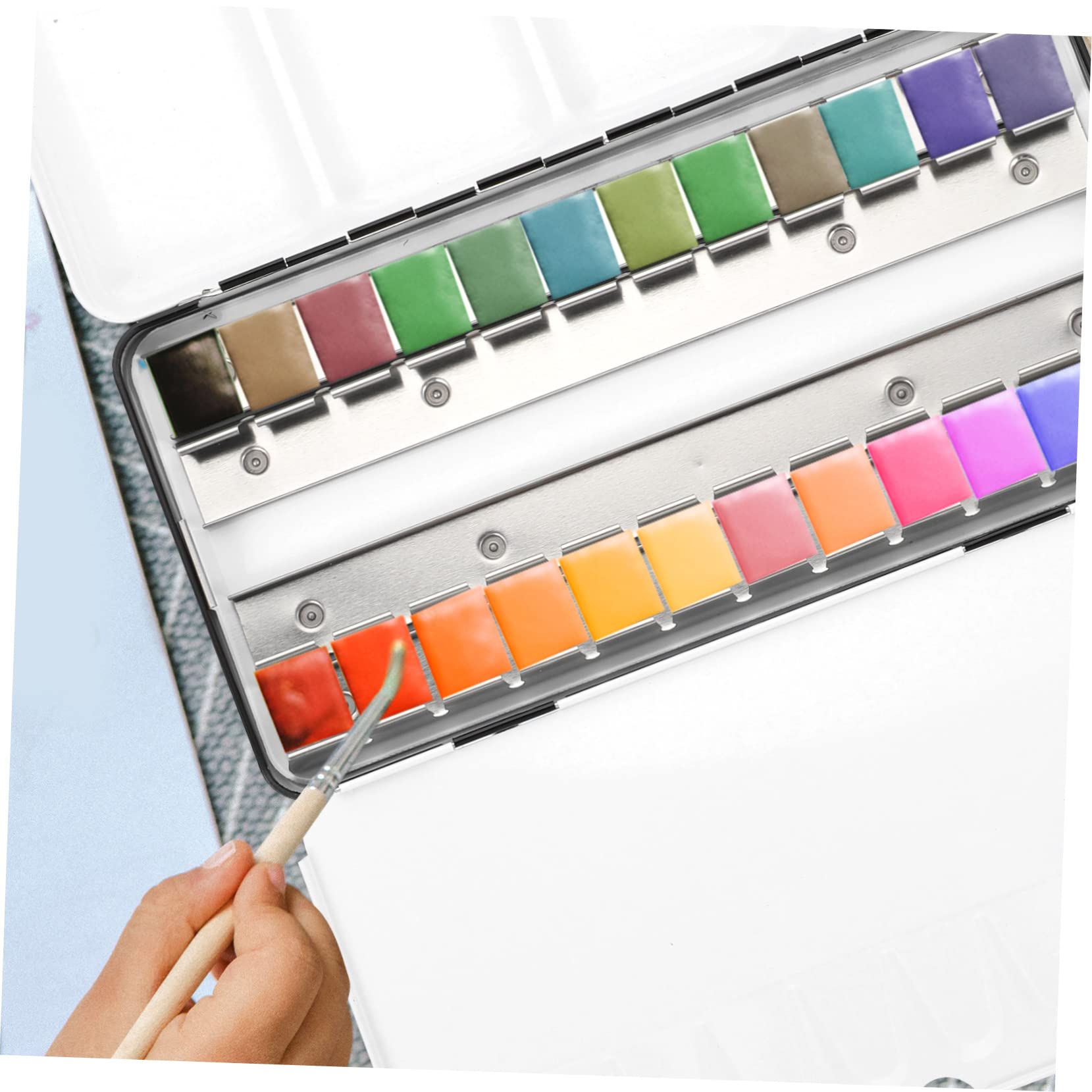 CLISPEED Boîte Vide de Pigments en Fer pour Aquarelle, Portable et Solide
