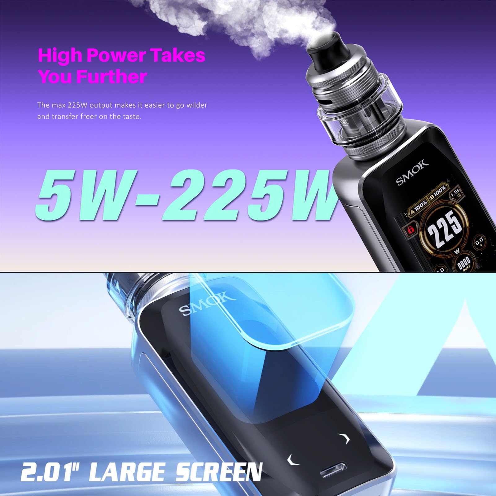 Smok X - priv plus Kit | smok X - priv plus mod 225w avec 5.5ml top
