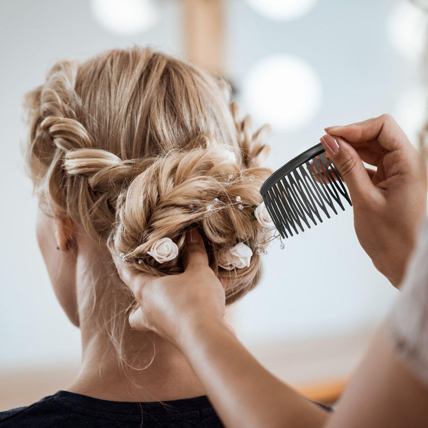 8 peines para mujer, peines con clip de dientes finos, peines de plástico de 14 dientes, accesorios para peinar el cabello
