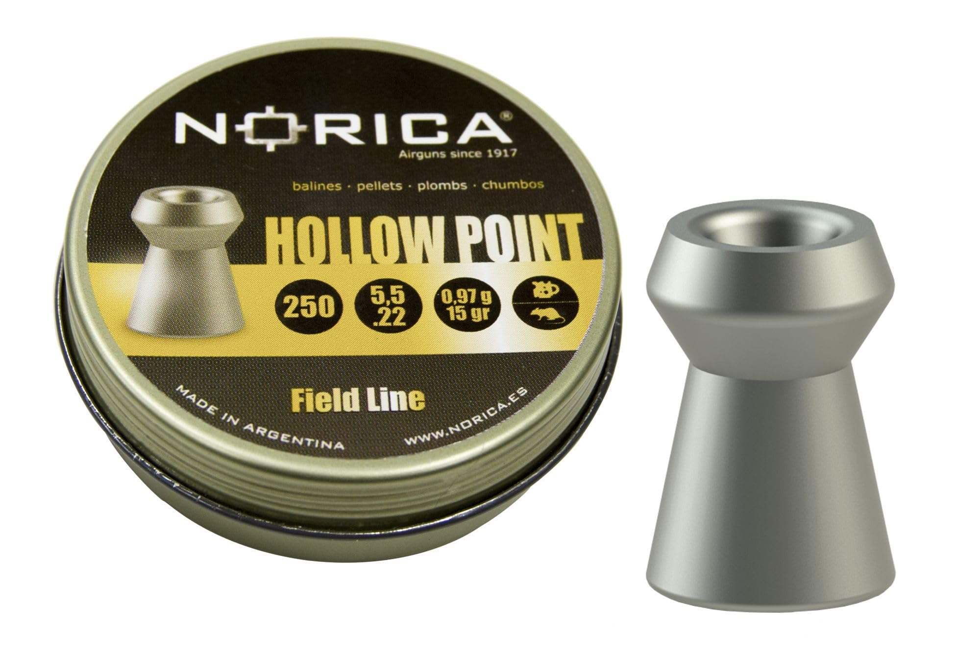 Lata Hollow Point Field Line Norica Cal. 5,5 (.22) [250 Unidades]