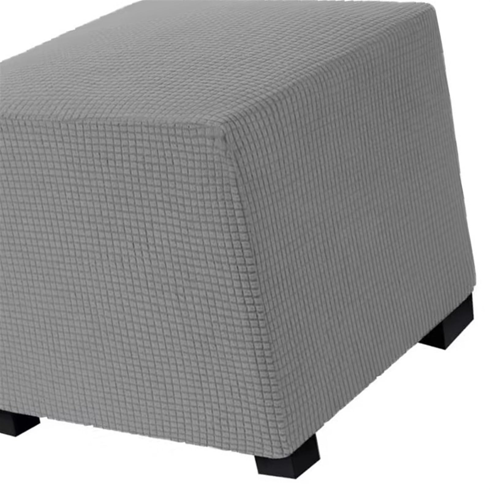 Ottoman Covers Stretch Square Foot Stool Covers Stretch to Fit Square Storage Stool Ottoman Covers Footstool Protector for Living Room，Removable Washable(Color:New Gray,Size:95x95 cm 37x37 in)