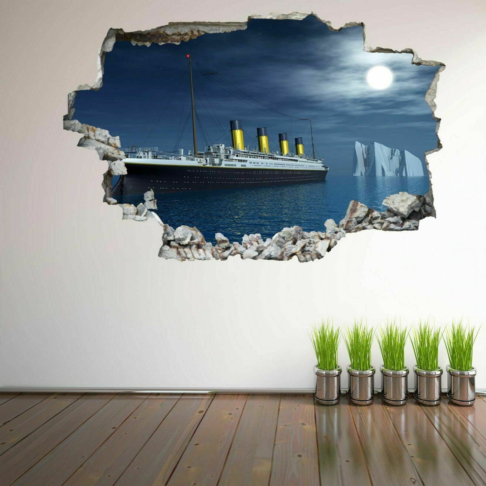 Titanic Ship Iceberg Ocean Wall Sticker Mural Decal Home Office Decor CK29