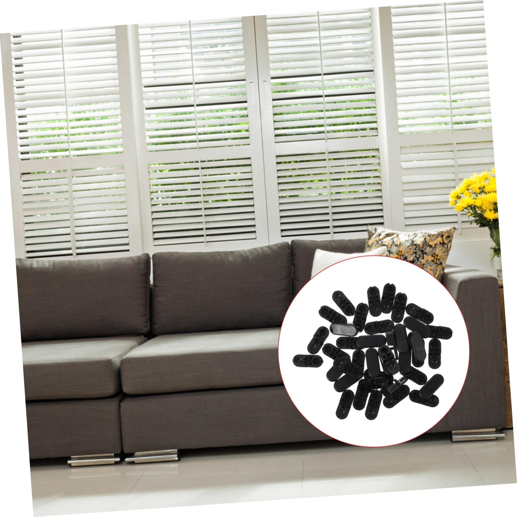 STOBAZA 3sets Beaded Chain Blind Valance Clips Black Vertical Blind Bead Connectors Ball Chain Connector for Curtain Beads Clips Accessories 20pcs*3