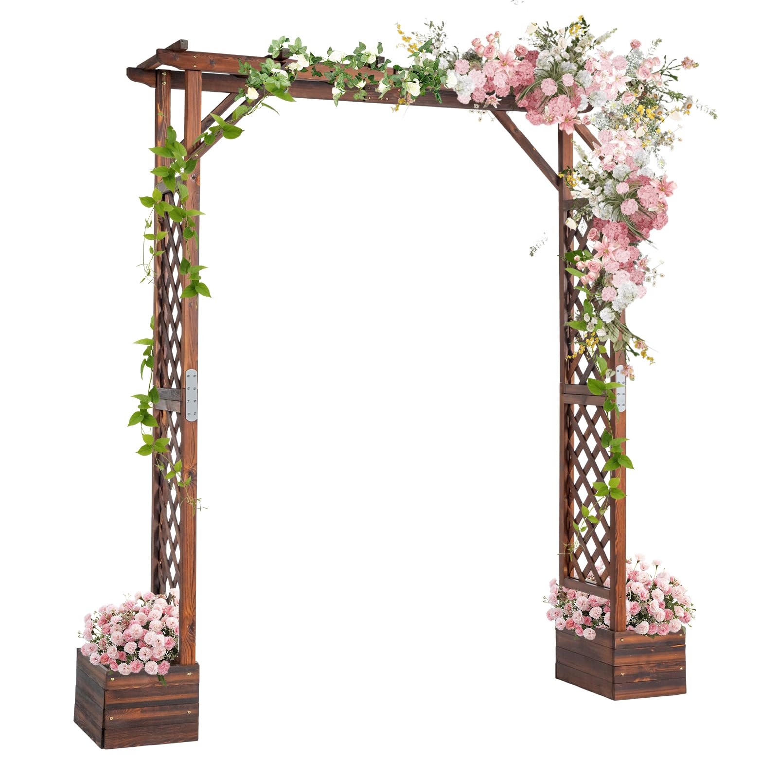 VINGLI Wooden Garden Arbor with Planter