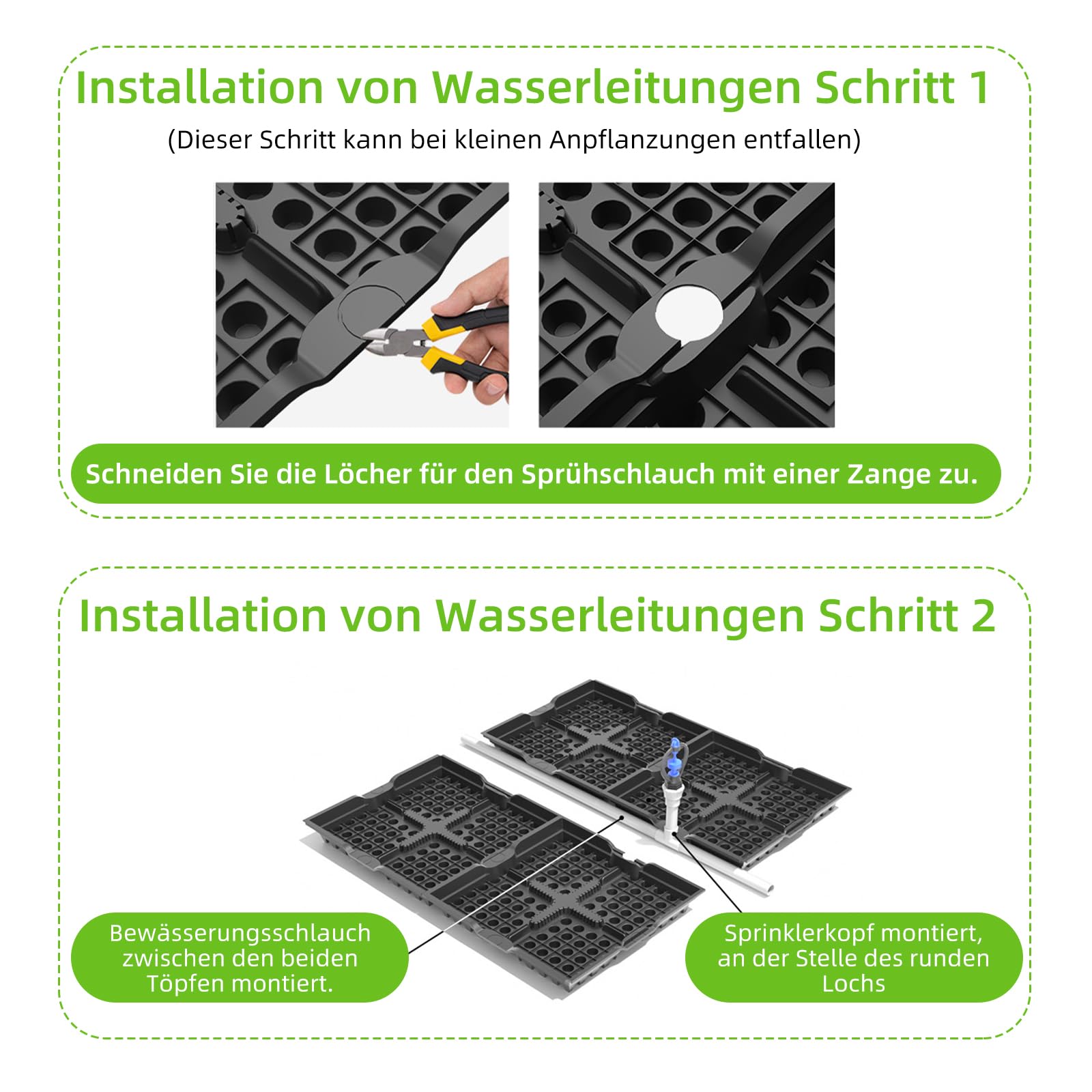 Pflanzen Anzuchtschalen, Profi Gärtnerbox Pflanzschale Pikierschale 4/10 Stück Pflanzschalen für Anzucht 50X50X7CM Treibhaus Anzuchtschale für Pflanzen,Kräutern,Blumen,Gemüse und Obst (10)