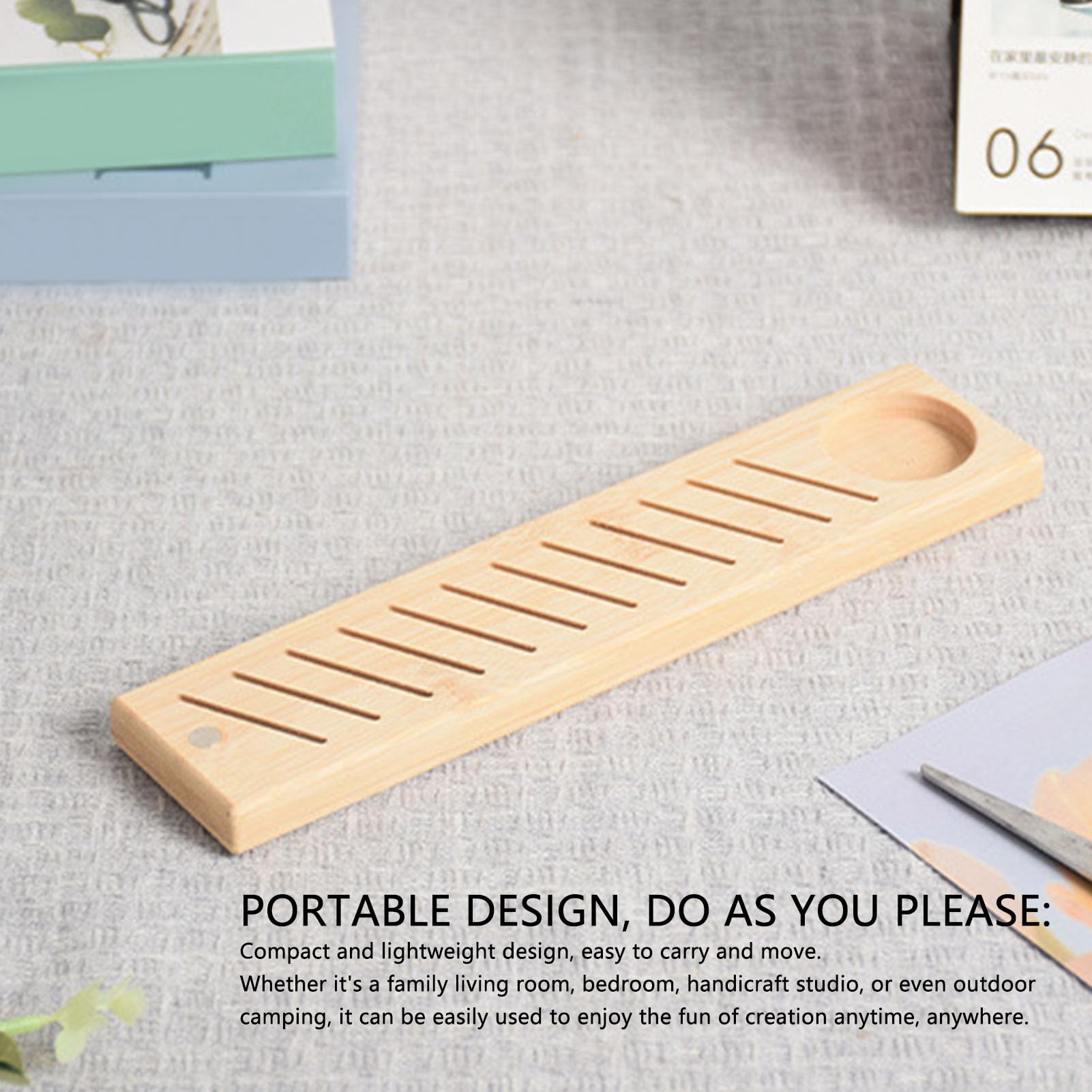 Natudeco Embroidery Floss Bobbin Rack 12 Slots Bamboo Organizer Portable Rectangular Thread Boards Plate Holder Sewing Storage Supplies