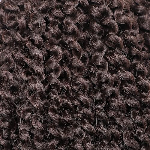 Miniatura 2 de Rizo rizado afro de 8 pulgadas, 4# color negro apagado, 3 unidades, paquete de trenzas de ganchillo sintéticas suaves (4#)