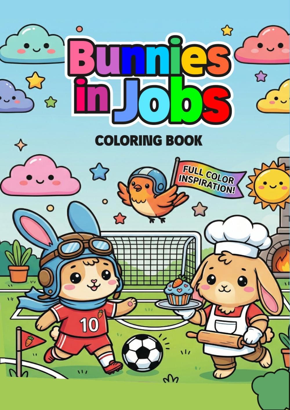 Bunnies in Jobs: Coloring Book (CUTE BUNNIES)