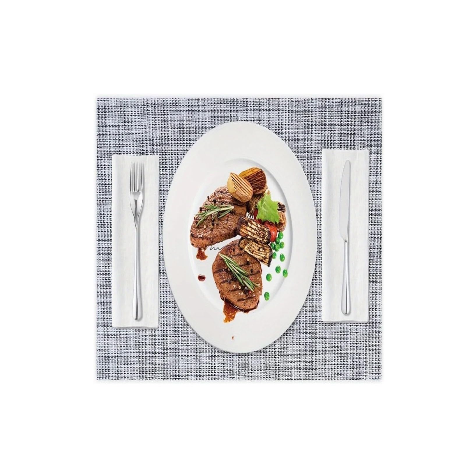 Sets de table lot de 4 gris lavables et antidérapants pour la table du dîner