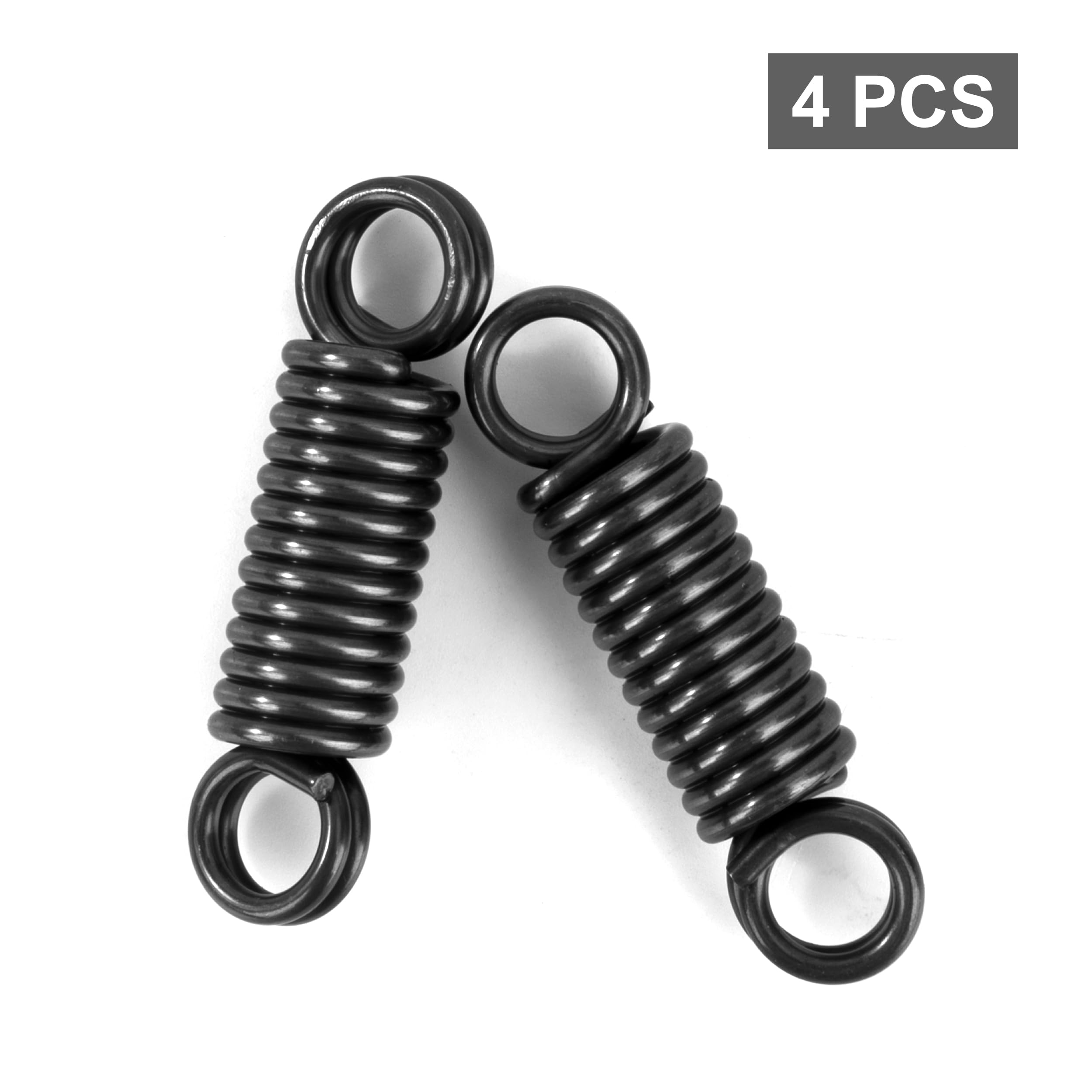 Sprężyny przedłużające 45 mm Sprężyny naciągowe z hakiem 180 stopni 2 zwoje Sprężyna z drutu fortepianowego Średnica zewnętrzna 12 mm Średnica drutu 2 mm Siła Sprężyna 12,3 kg 4 szt
