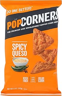 PopCorners Crunchy Popped-Corn Snack Spicy Queso 5 Oz. (Pack of 2)
