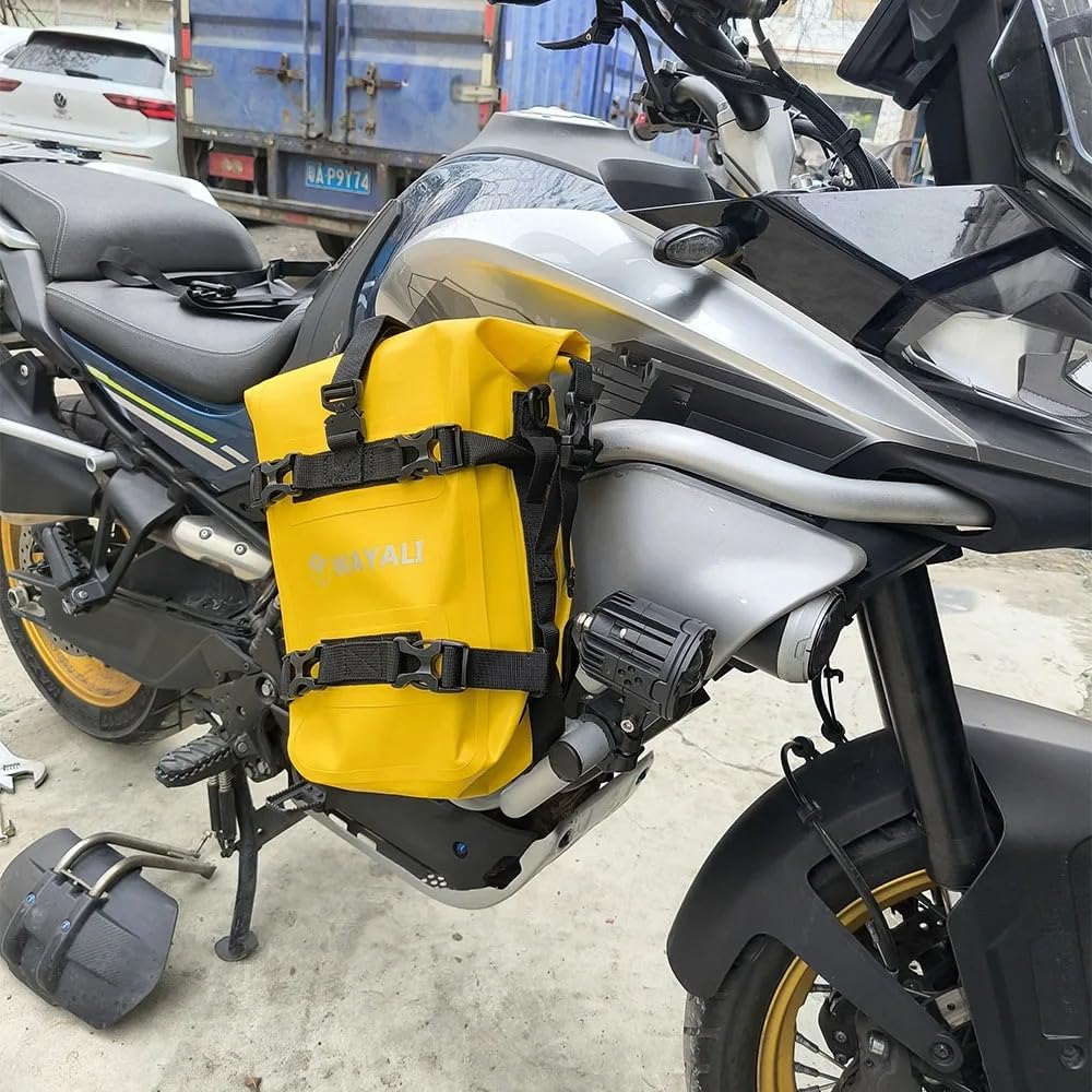 Borse per crash bar per moto impermeabili da 6 litri Portapacchi Sissy Bar Borsa da sella Borsa per attrezzi laterale Borsa a tracolla con tracolla