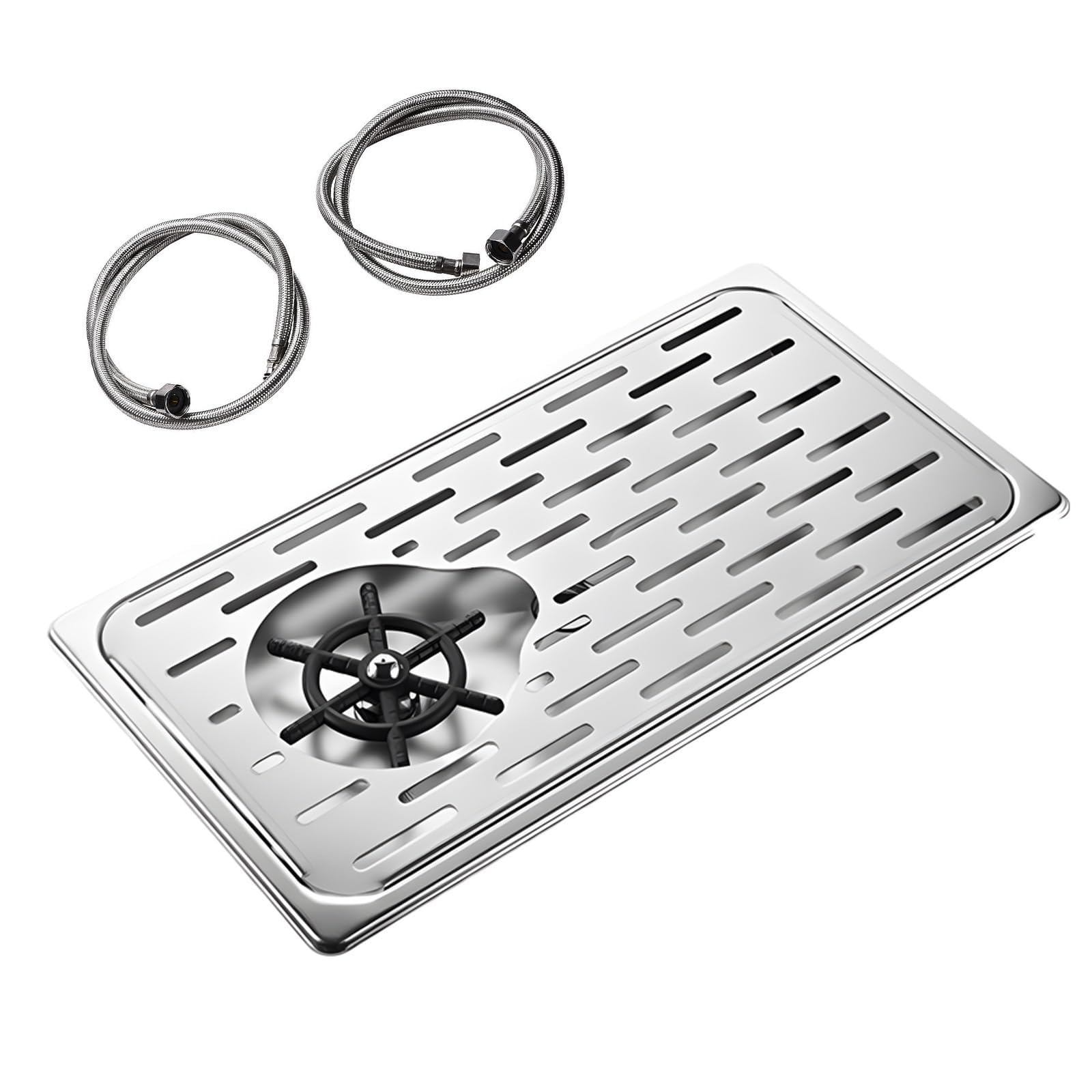 Arandela para jarra, limpiador de vidrio de acero inoxidable, bandeja de drenaje y goteo, limpiador de vasos de alta presión, no requiere energía para la cocina del hogar, cafetería