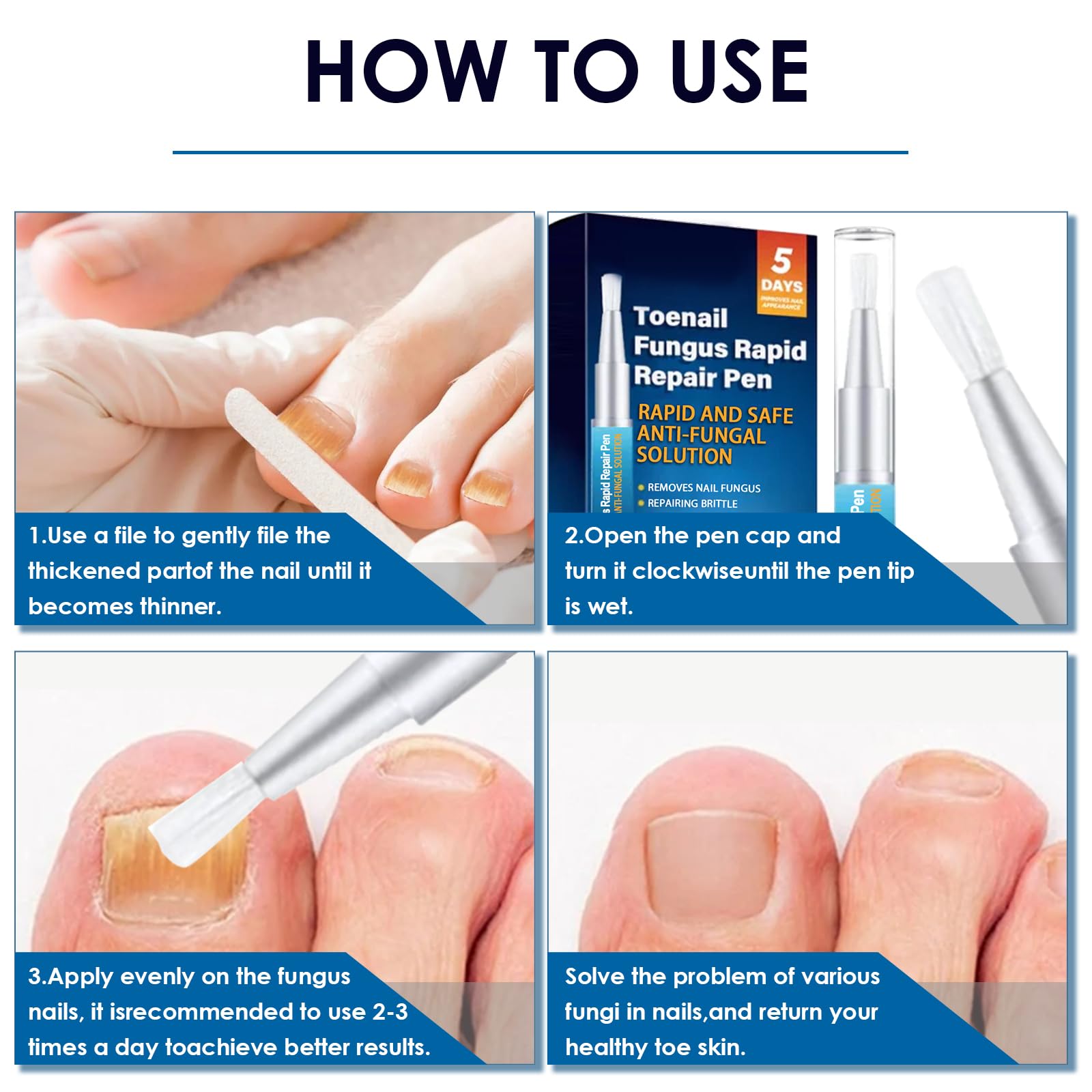4 Pezzi Penna per la Cura Delle Unghie, Routine Nail Care Pen, Dell'unghia Nutre e Lenisce Le Unghim, Migliora l'aspetto Dell'unghia, Favorisce la Salute Delle Unghim