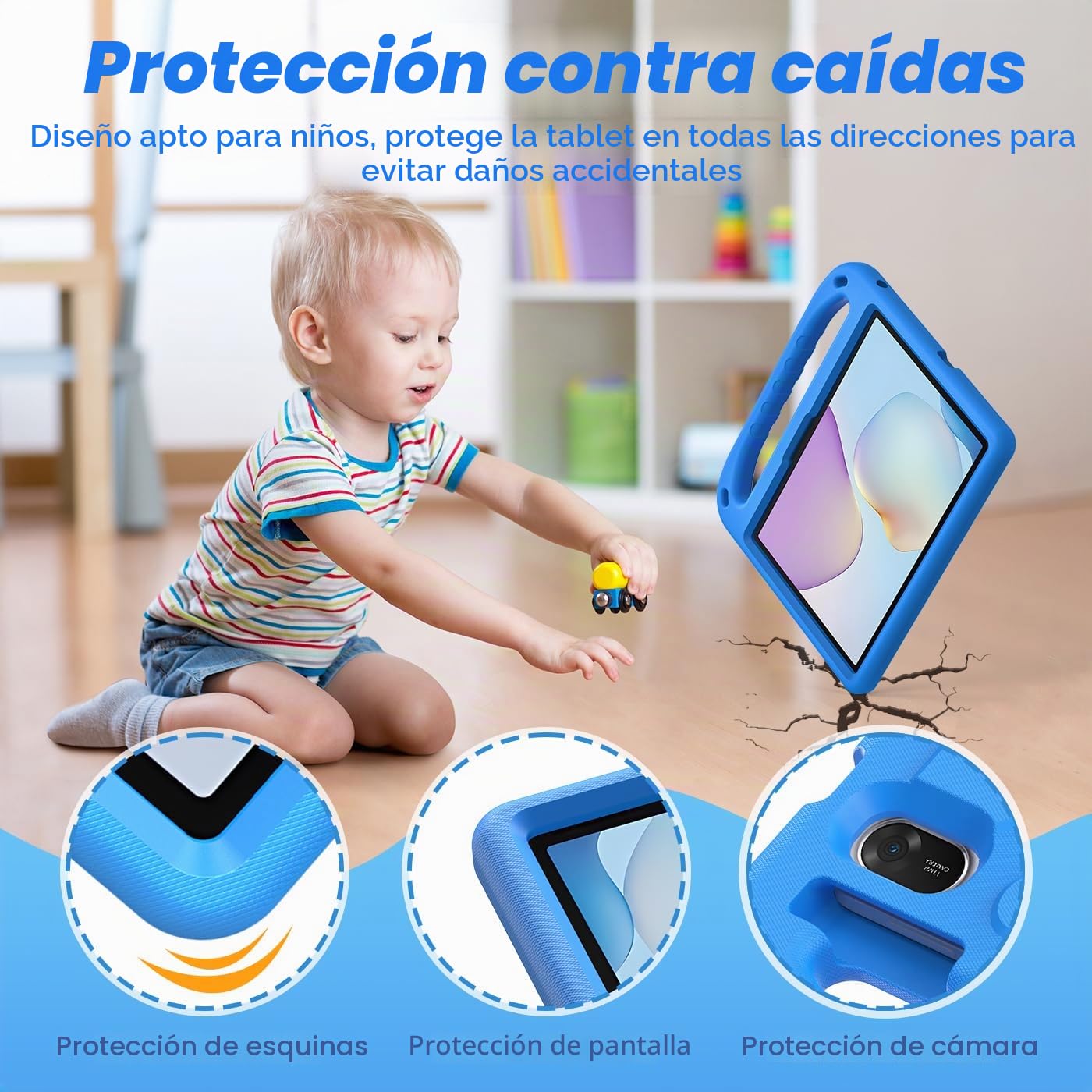 Funda para Huawei MatePad 11.5 2025/ MatePad 11.5 S 2024, Eva Ligera a Prueba de Golpes con asa Infantil y Correa para el Hombro, Azul