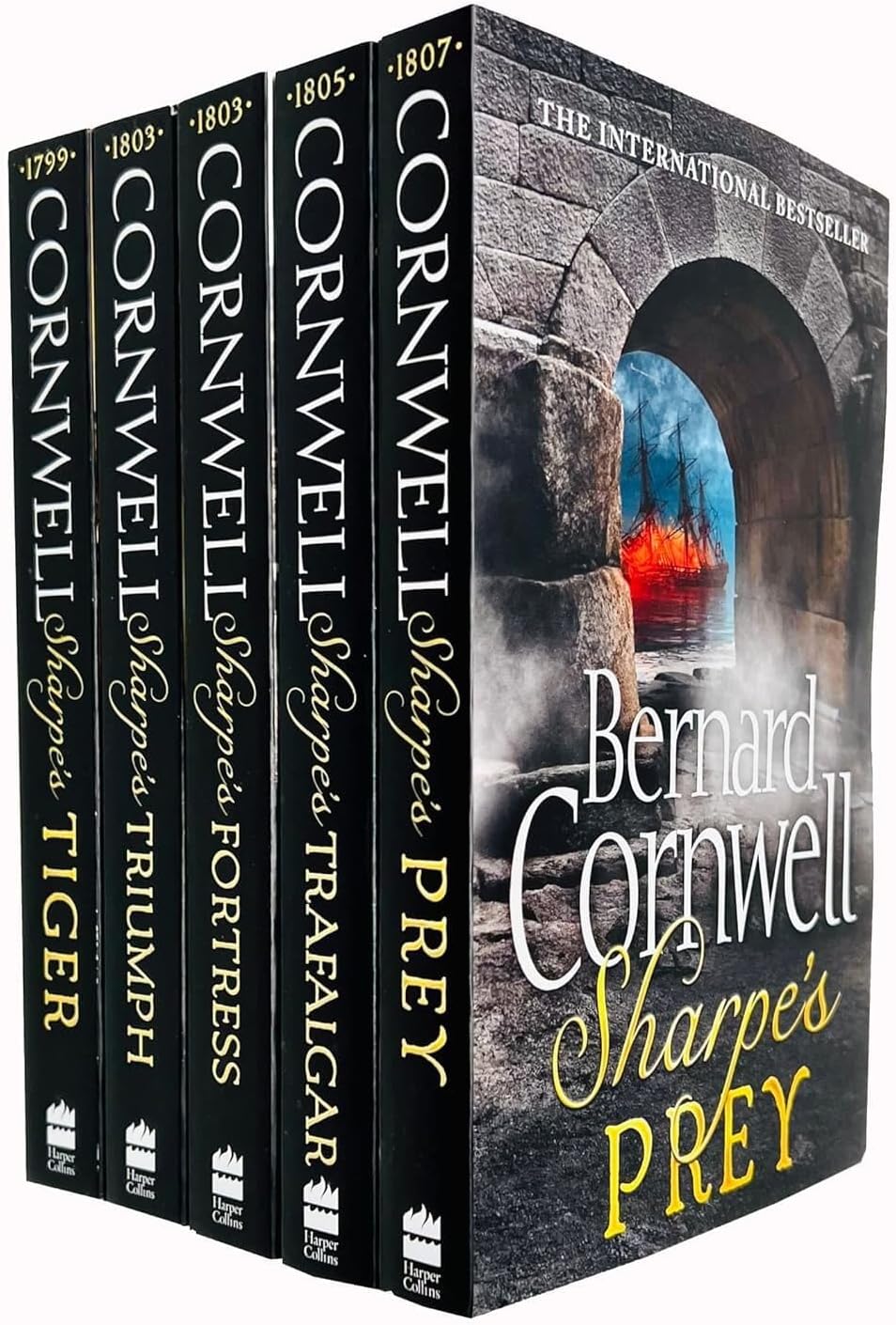 Sharpe Series Books 1 - 5 Collection Set by Bernard Cornwell (Sharpe's Tiger 1799, Triumph 1803, Fortress 1803, Trafalgar 1805 & Prey 1807)