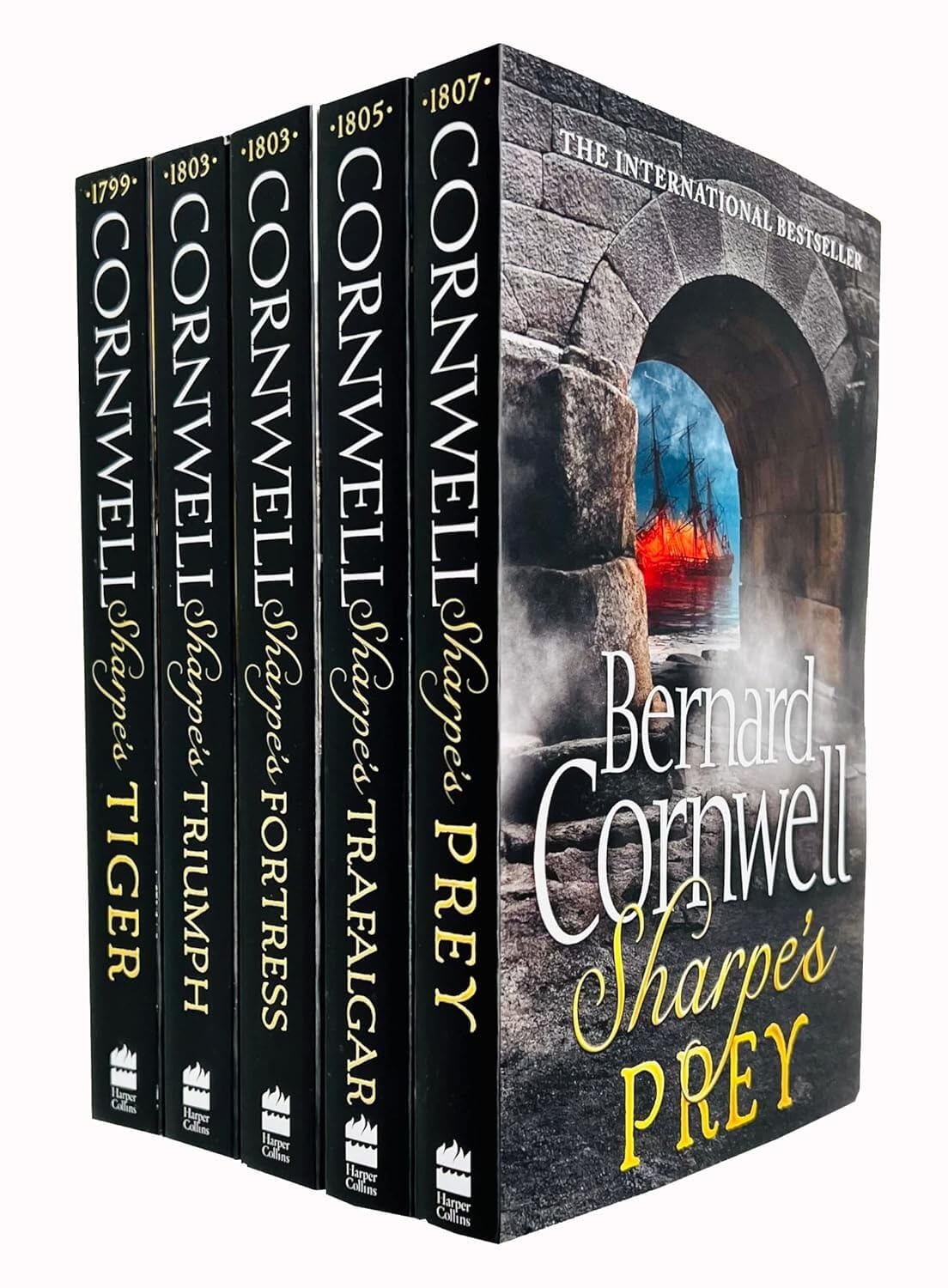 Sharpe Series Books 1 - 5 Collection Set by Bernard Cornwell (Sharpe's Tiger 1799, Triumph 1803, Fortress 1803, Trafalgar 1805 & Prey 1807) Paperback