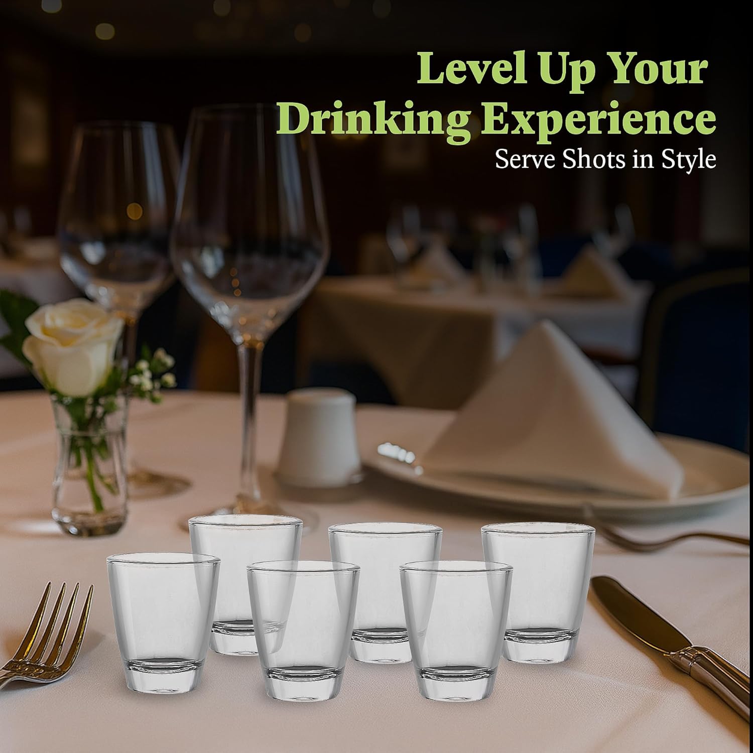 QUAFFER Mini Shot Glass (Set of 6) – Elegant Classic Shot Glasses 1 oz – Classic Whisky Vodka Tequila Sherry Brandy Cordial Mini Snifters Glasses - Perfect for Parties, Bars, Events, Home Bar - Image 6