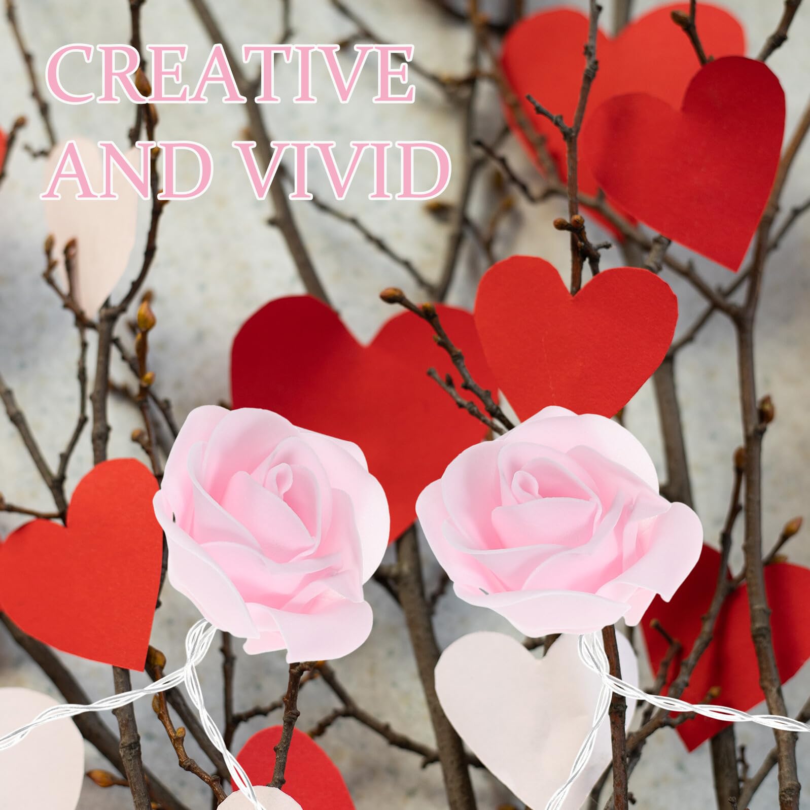 Didiseaon Catena Luminosa LED a Forma di Rosa Rosa 3 Metri 20 Luci Batteria Luci Decorative a Stringa per Feste Matrimoni e Compleanni per Interni ed Esterni