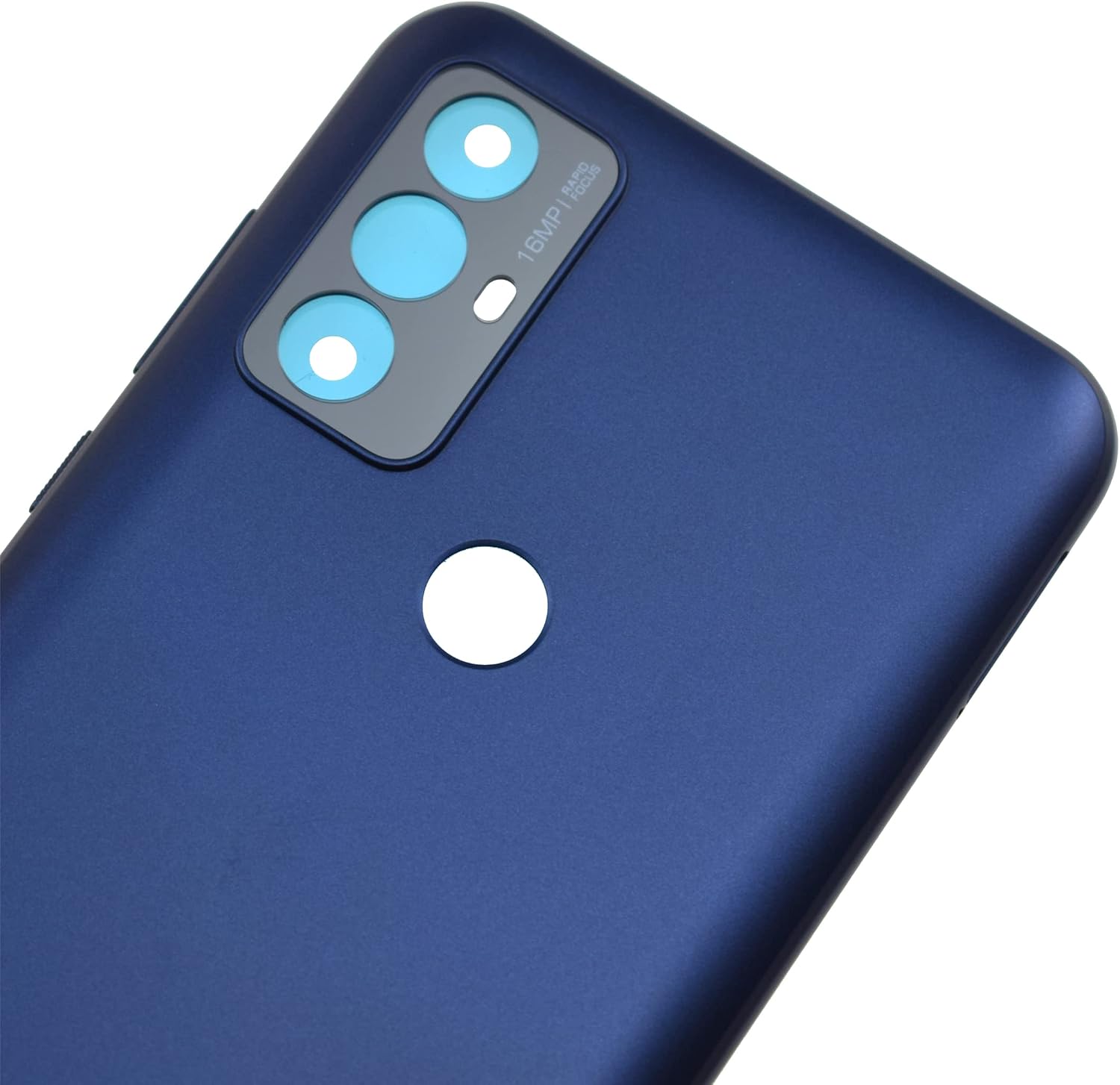 Deep Indigo Plastic Back Panel Cover Replacement for Motorola Moto G Play (2023) G Play 2023 with Rear Camera's Frame and Glass Cover Power Button and Installation Instruction Tool Kit