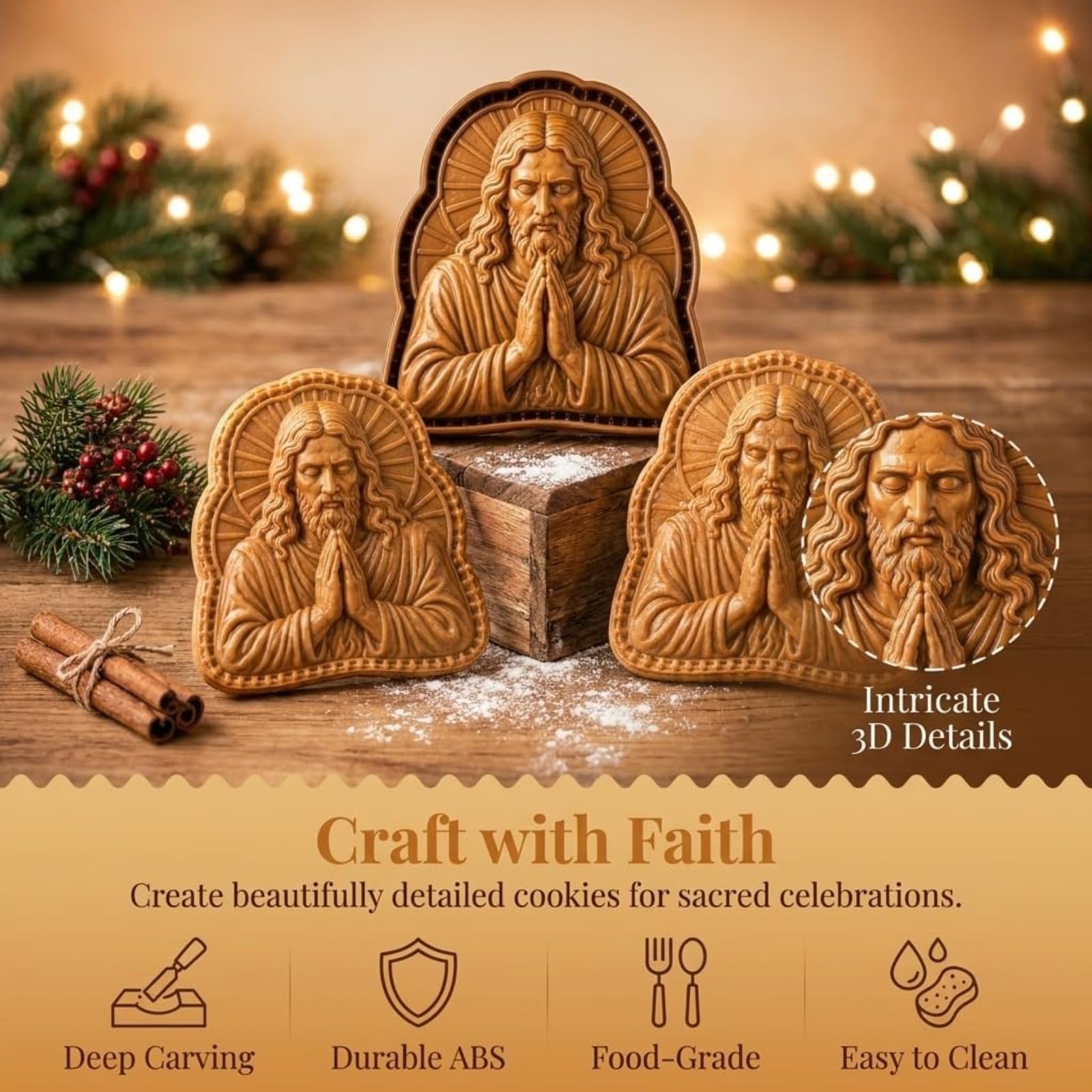 Faith & Nativity Christmas Mini Pie Mold Collection,Mini Pie Molds，10Pcs