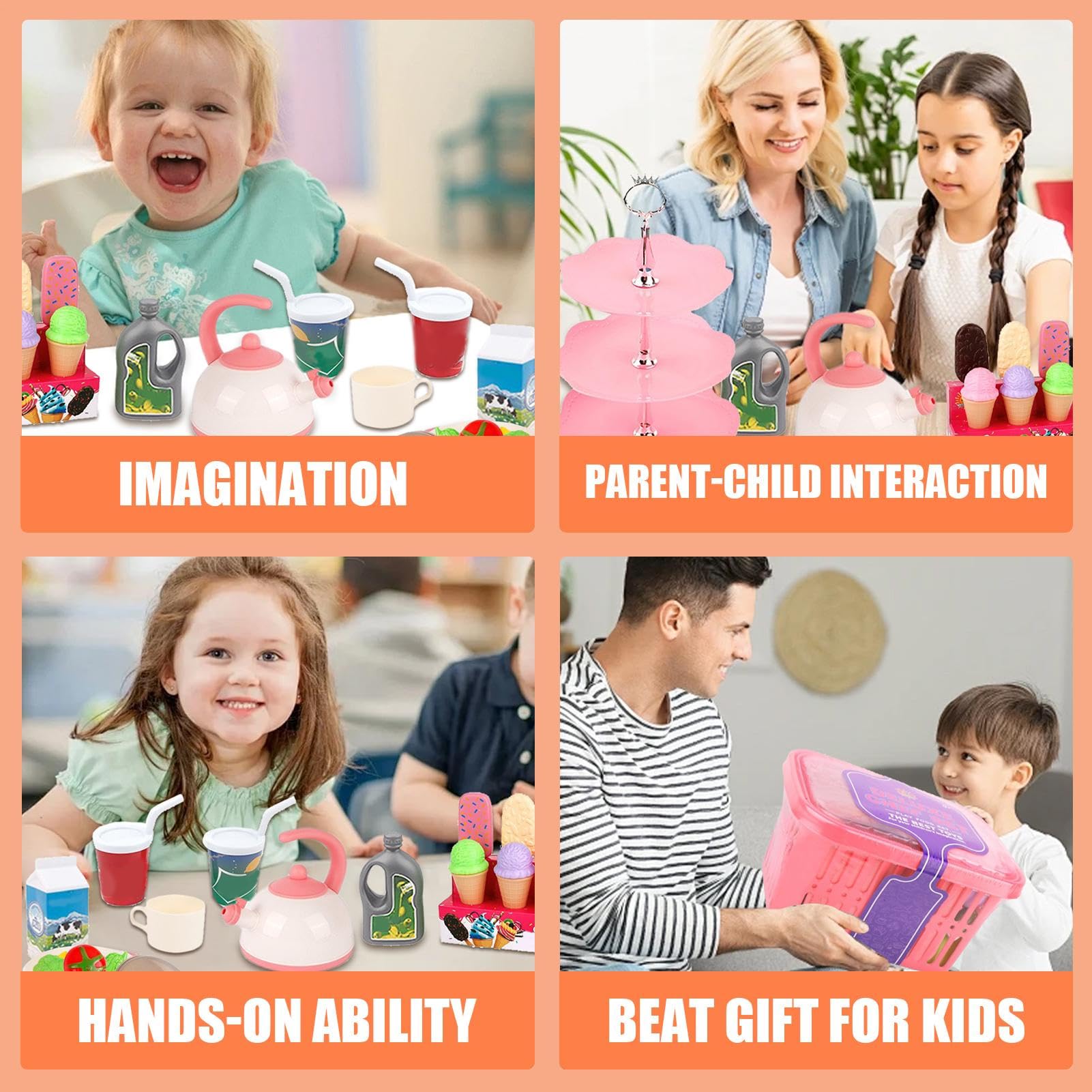Juguetes de cocina y set de cocina infantil Set de juego infantil con | Ollas y sartenes para niños Utensilios De Cocina De Simulación Alimentos Verduras Accesorios Ollas