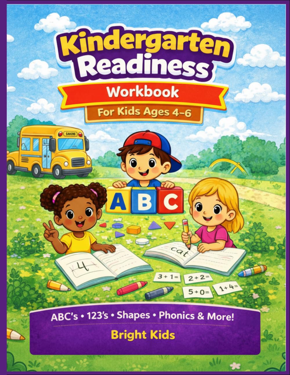 Kindergarten Readiness Workbook for Kids Ages 4–6: Letter Tracing, Number Tracing, Shapes, Sight Words, Phonics, Mazes, Matching, Cut and Paste and ... Activities for Preschool and Kindergarten