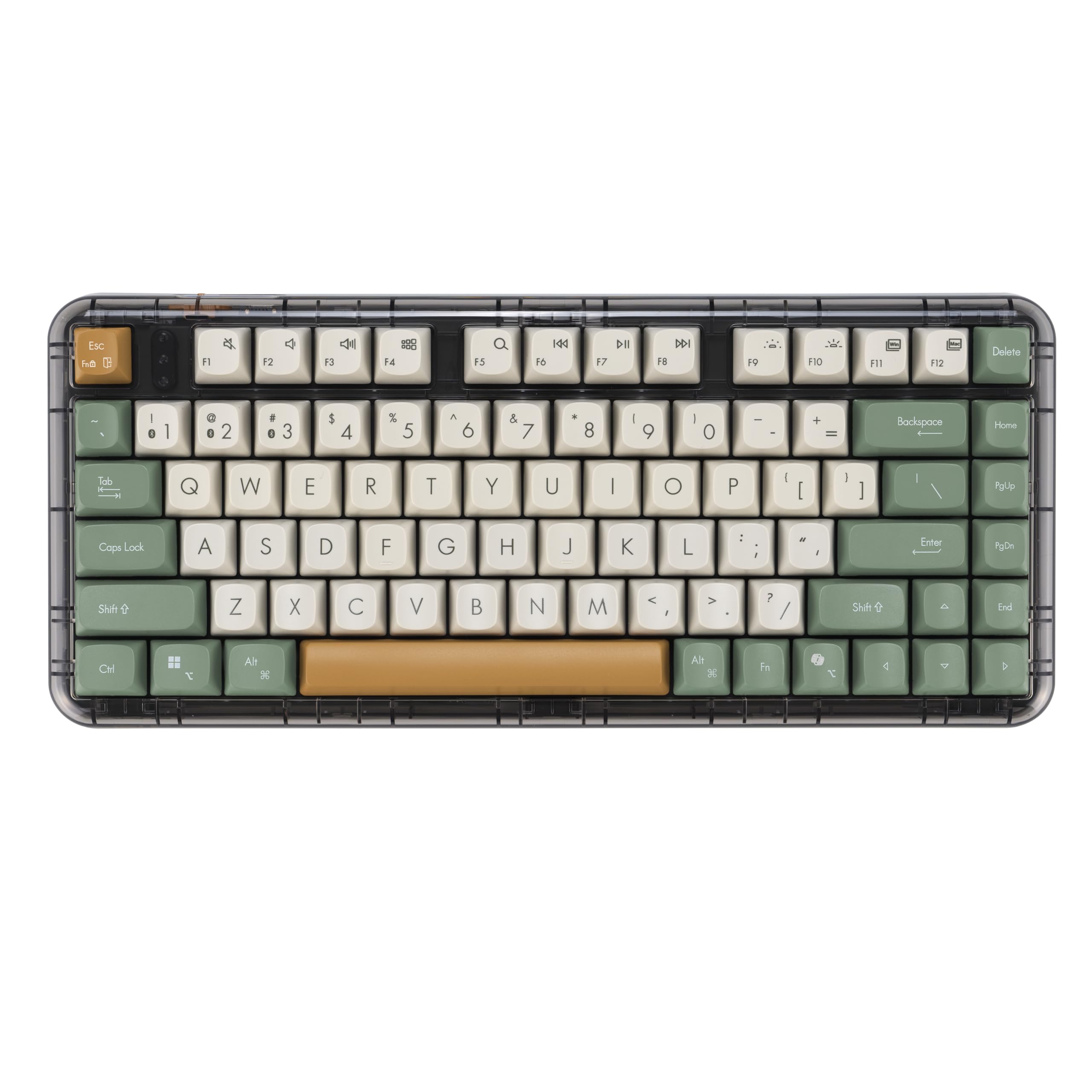 ASUS Jelly75 KD201 Keyboard | bezprzewodowa | mechaniczna | 2,4 GHz | Bluetooth i USB | Hub 4 mm | regulowane podświetlenie tła | łączy do 5 urządzeń jednocześnie | Orange Meadow
