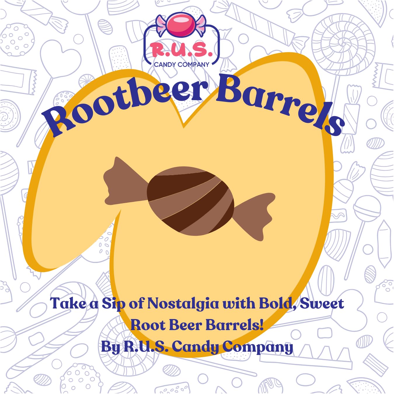 R.U.S. Candy Company Root Beer Barrel Candy - 5 Pound Bag - Classic Hard Candy Perfect for Nostalgic Treats and Gifting (5 Pound, Root Beer Barrels)