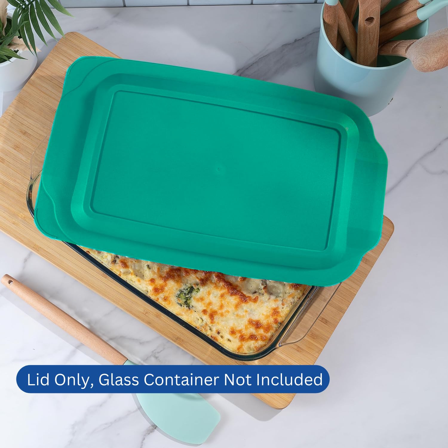 Tapas de repuesto para recipiente Pyrex de vidrio para hornear, de 3 cuartos de galón, 233 piezas (turquesa), paquete de 2