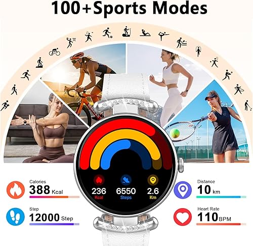 Miniatura 4 de Relojes inteligentes para mujer, Android IOS, pantalla AMOLED ultra clara de 1.2 pulgadas, rastreadores de actividad física con llamada Bluetooth