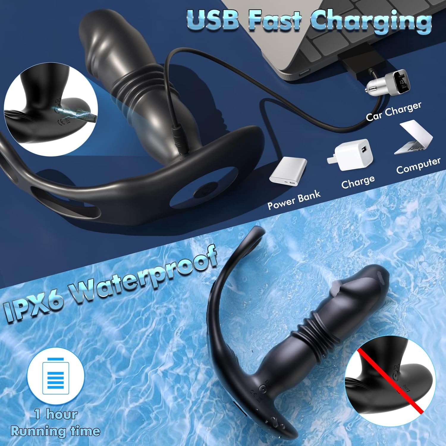 Vibratore per Uomo Stimolatore Prostata per Lui, Vibratore Anale Dildo Anale Plug Analesex Toy con Telecomando, Vibratoreper Uomo Professionale Plug Anale-Dilatatore, Sex Toys Sessuali per Uomini