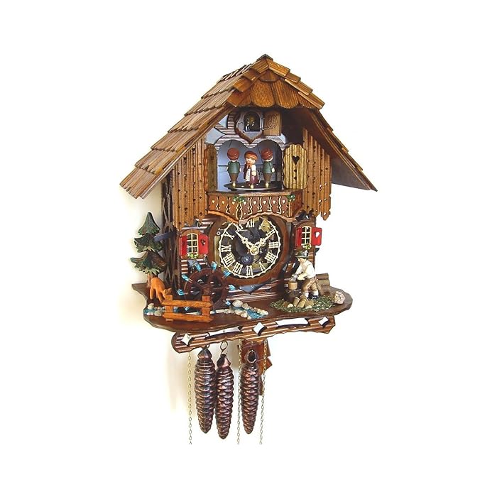Buy Anton Schneider Cuckoo Clock Black Forest House with Moving Wood