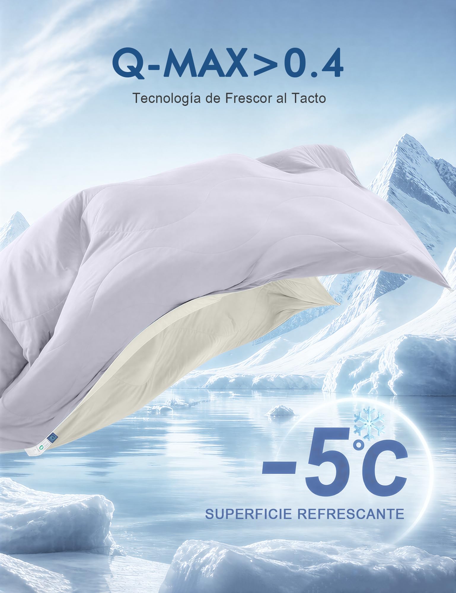 DWR Manta Refrescante 150x200cm, Relleno 100% Seda Salvaje, Q-MAX > 0,4,Manta de Enfriamiento Verano Doble Cara, Transpirable Suave, Antiestático, para Personas Que Duermen con Calor