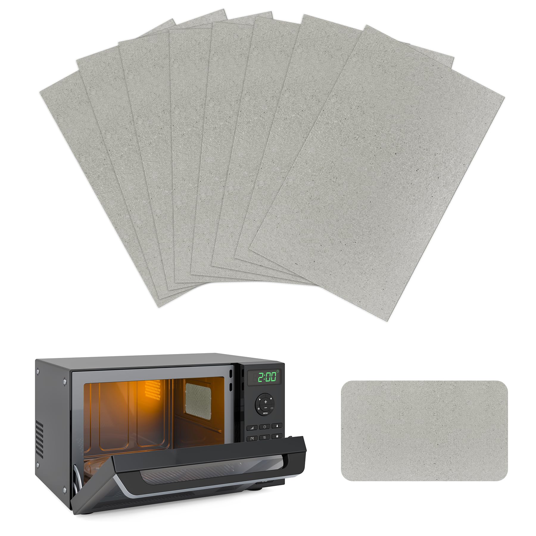 9 Pezzi Foglio di Mica per Microonde Universale, 127 x 203 mm Mica Piastre a Microonde Foglio, Protezione e Ricambi di Qualità Superiore per Forno a Microonde Adatto sia per Microonde che Forno - 2