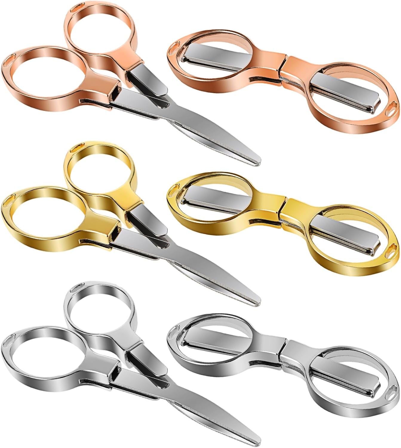 Amazon.com: Ouligay 3Pcs Folding Scissors Mini Scissors Stainless Steel ...