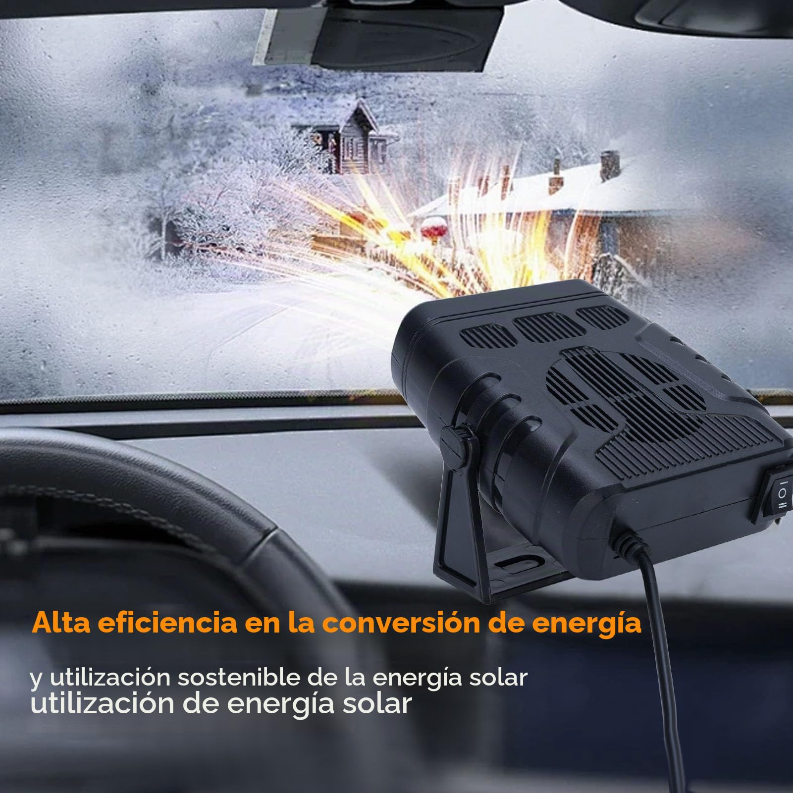 Bewinner Calentador Solar para Gallinero, Calentador Portátil con Energía Solar para Automóvil con Panel Solar de Silicio Monocristalino de 30 W, Calor Espacial Portátil para
