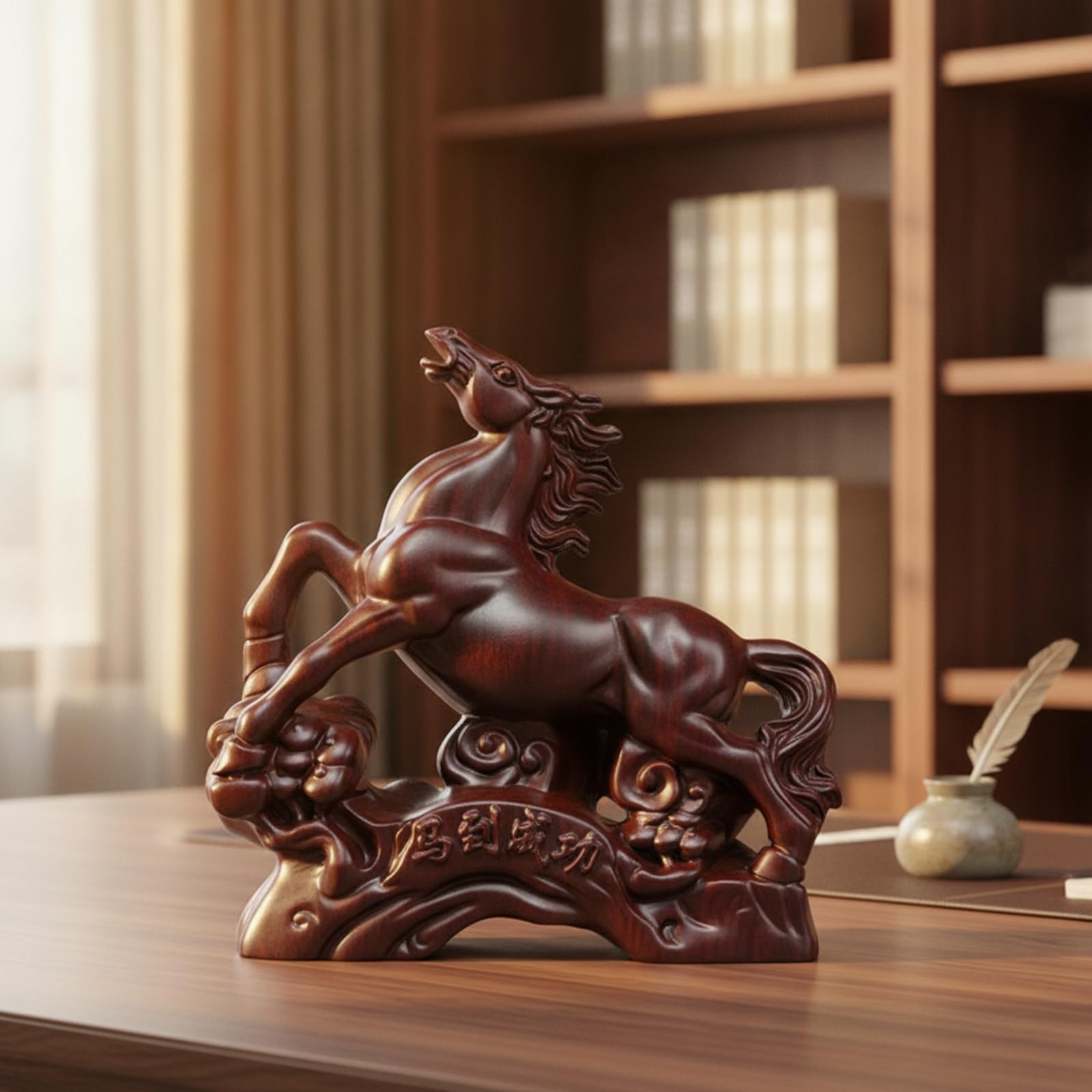 Figura Pulida Pieza Artística | Tallado, Escultura, Elegante, para Oficina, 40CM