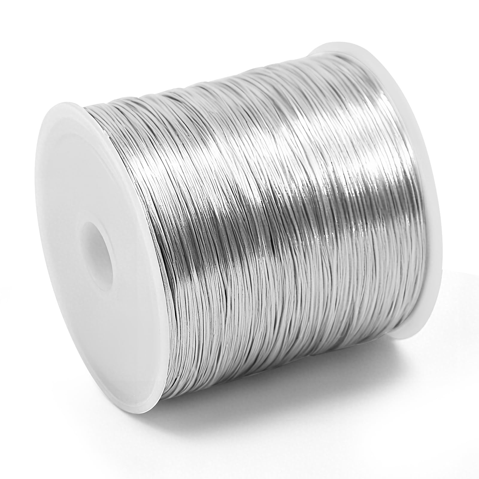 Photo 1 of 26 Gauge Wire for Jewelry Making - 328ft Tarnish Resistant Copper Wire (0.4mm X 100m), Silvery Finish, for Jewelry Making and Handcrafting