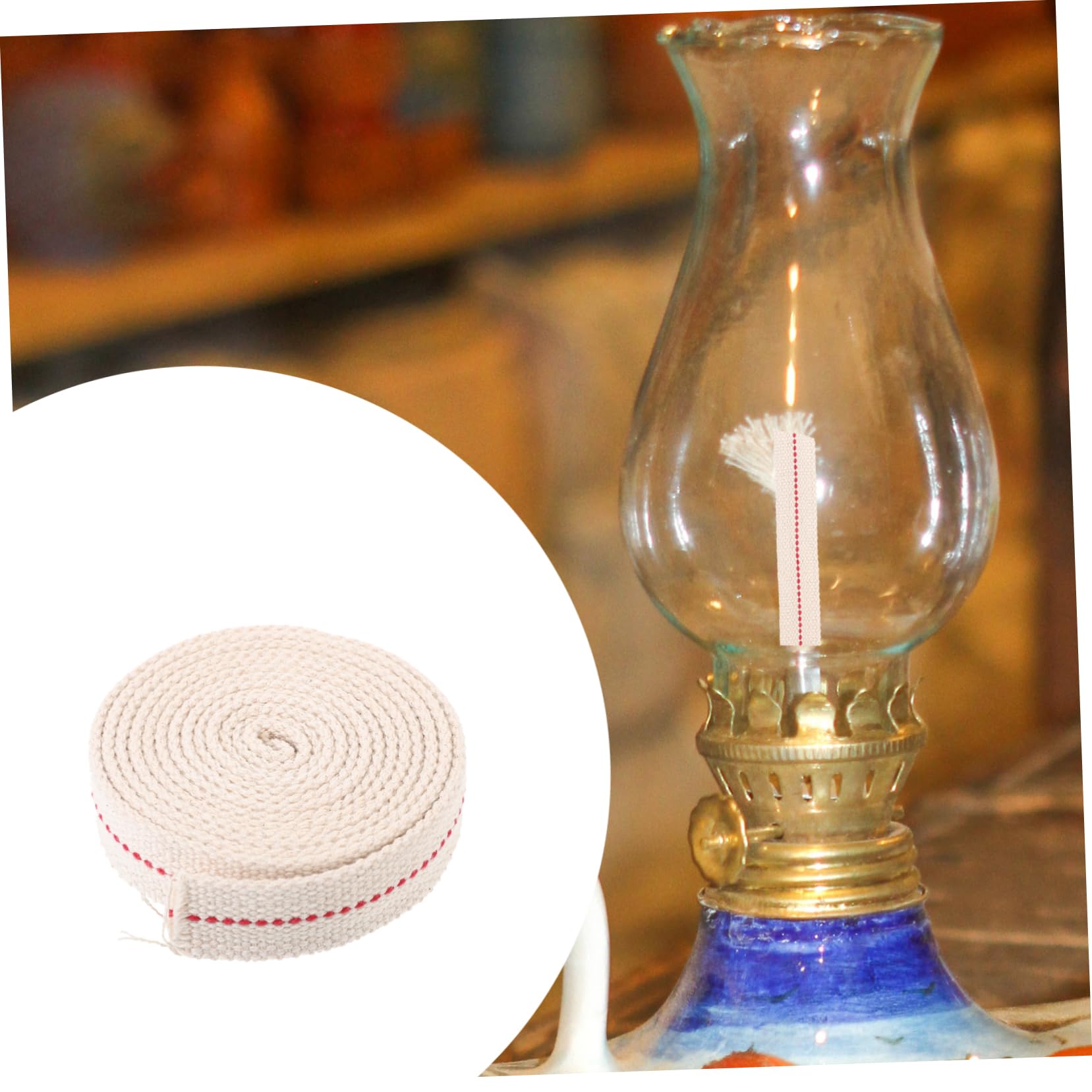 GRIRIW Lantern Wick Replacement 100% Pure Cotton 1 Inch x 6.6 Feet Kerosene Lamp Wick Bulk Pack