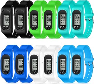 Geyoga 24 Pcs Pedometer for Walking Steps and Miles Pedometer Watch Silicone Steps Tracker Running Bracelet Ankle Step Counter for Calorie Burning and Step Counting