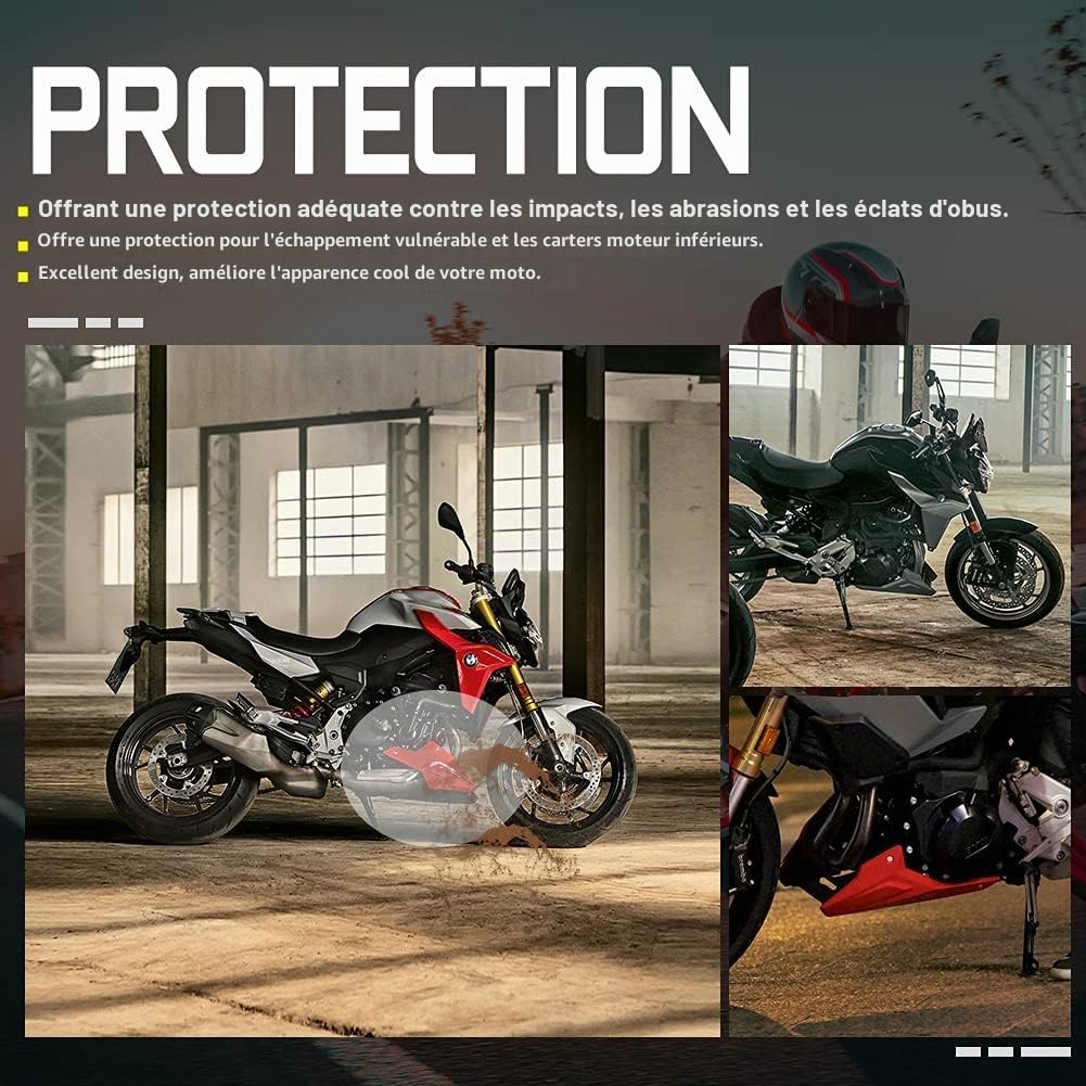 Moto Carénage Bellypan Moteur Garde Châssis Pare-Chocs Protection Couverture Panneau Inférieur Spoiler Capot Carénage Corps Cadre Kit pour F900R F900XR F 900 R XR 2020-2023 (Le Noir)