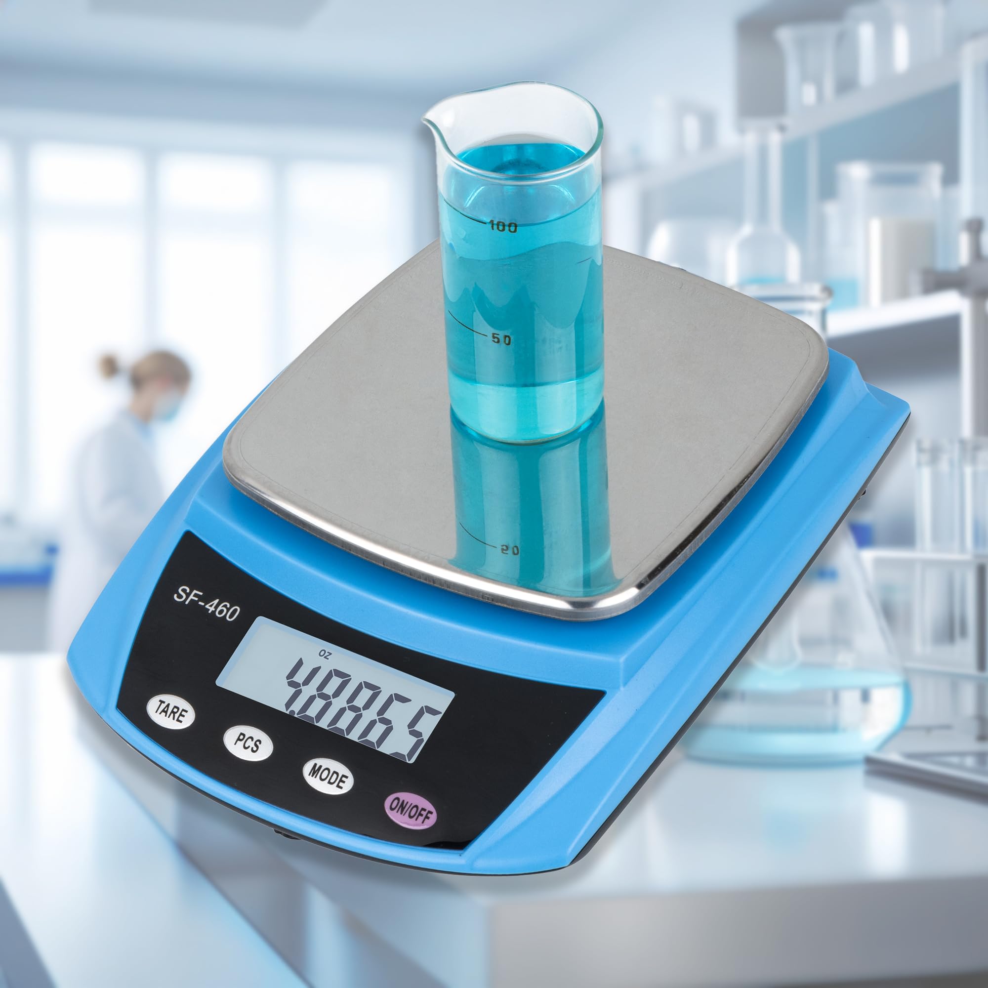 Eosphorus Bilancia Elettronica di Alta Precisione 600g/0,01g per Laboratorio, Gioielleria e Cucina, Bilancia Digitale Portatile, Alimentazione USB e Adattatore AC Incluso