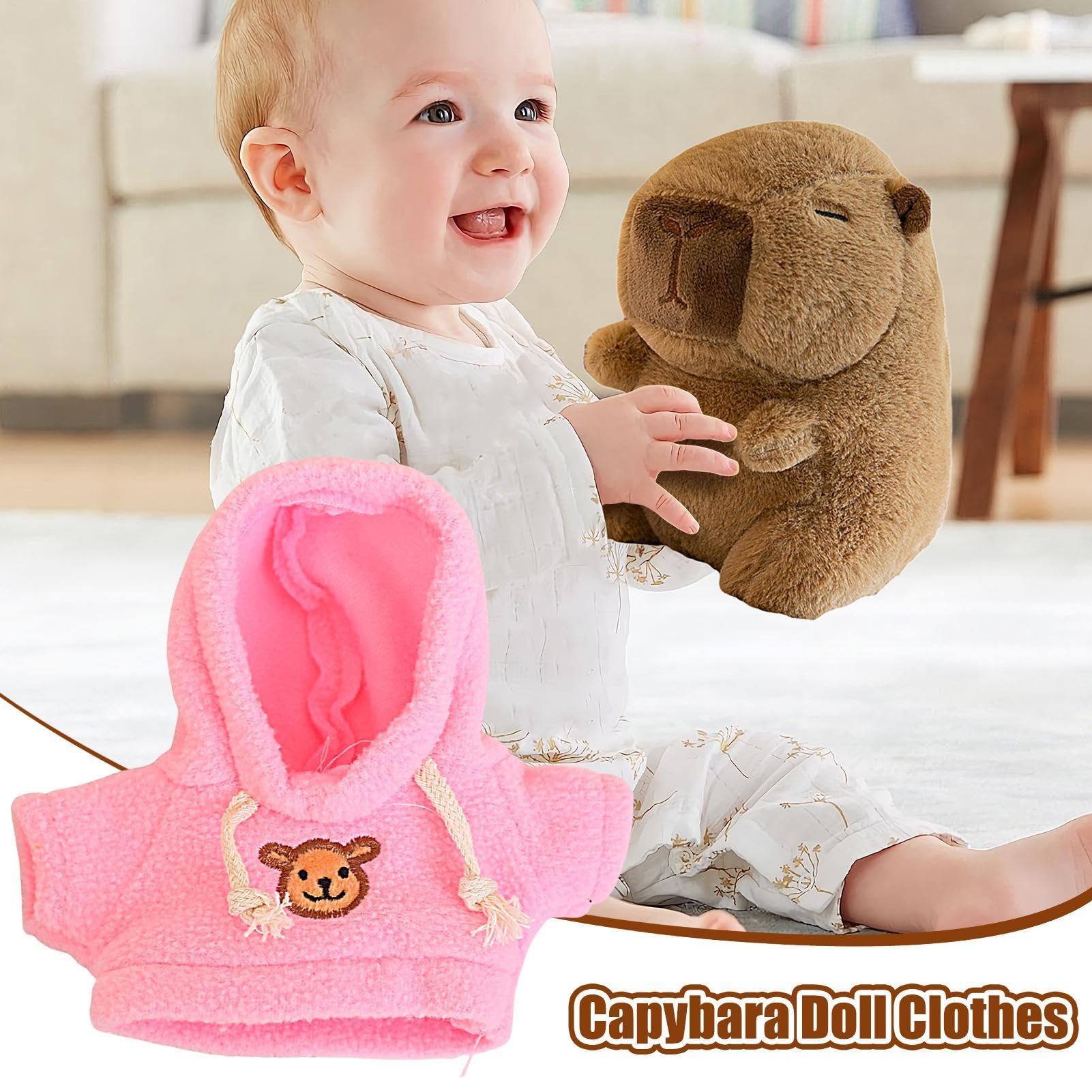 Vestiti per bambole di peluche, vestiti per costruire un orso, Maglione con cappuccio con orso, Simpatica felpa con cappuccio Capibara vestiti bambola di maglione per bambini ragazzi ragazze, bambole
