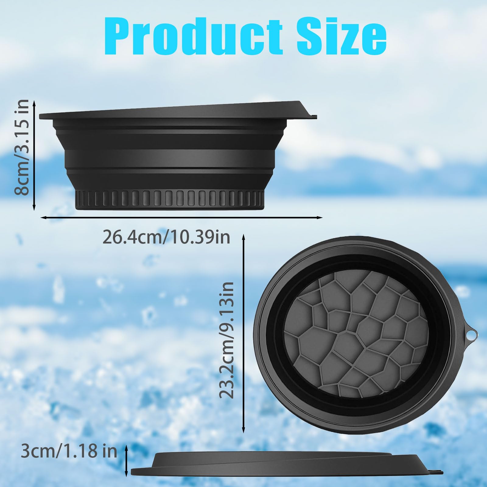 Face Ice Bath Bowl, Ciotola pieghevole per il bagno di ghiaccio del viso, in silicone, portatile, pratico accessorio per la casa di viaggio, per alleviare il gonfiore, allevia la pelle, Pore
