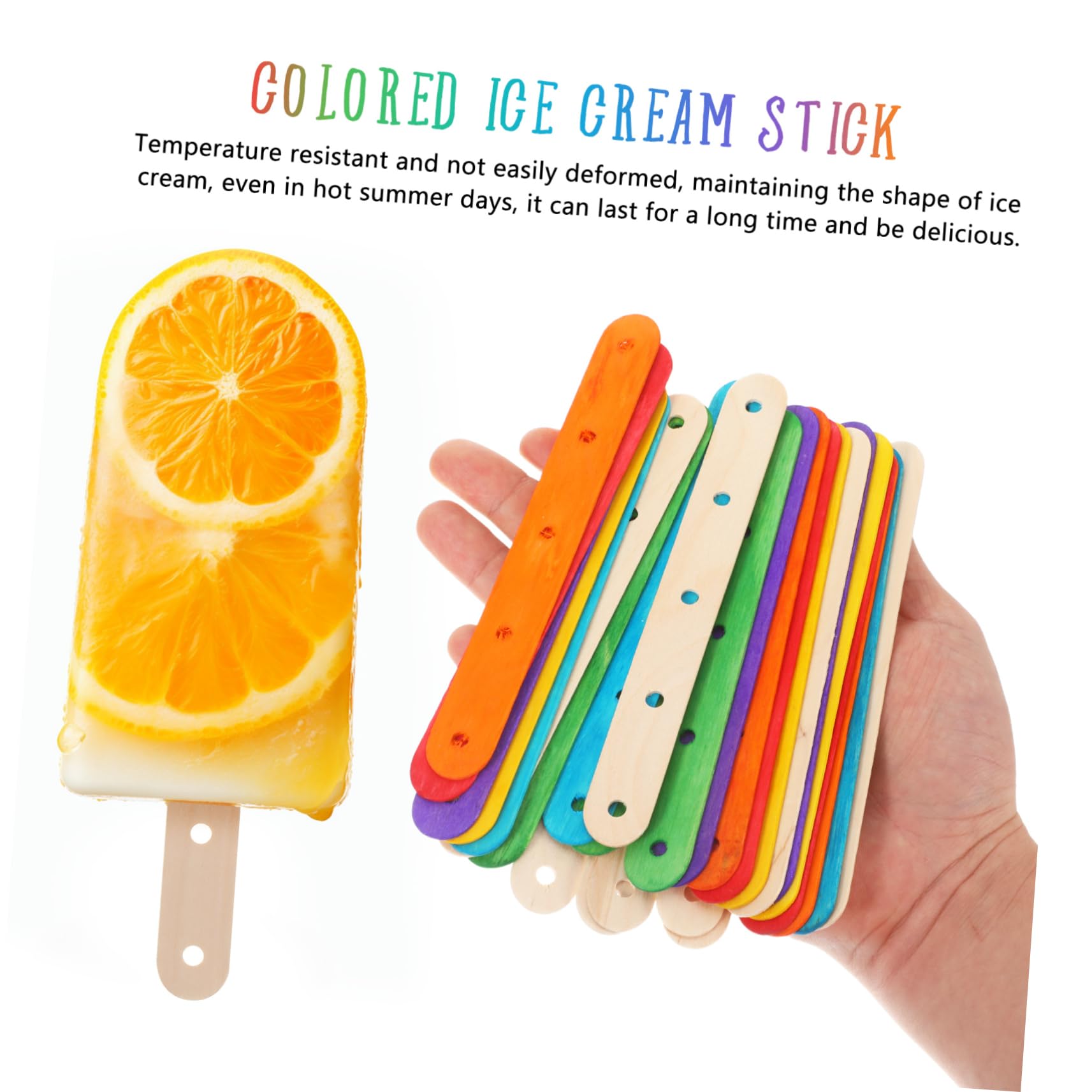 DOITOOL 200piezas Palitos De Helado De Colores Para Manualidades Madera Sin Terminar Para Helado Lengua De Cera y Piruletas