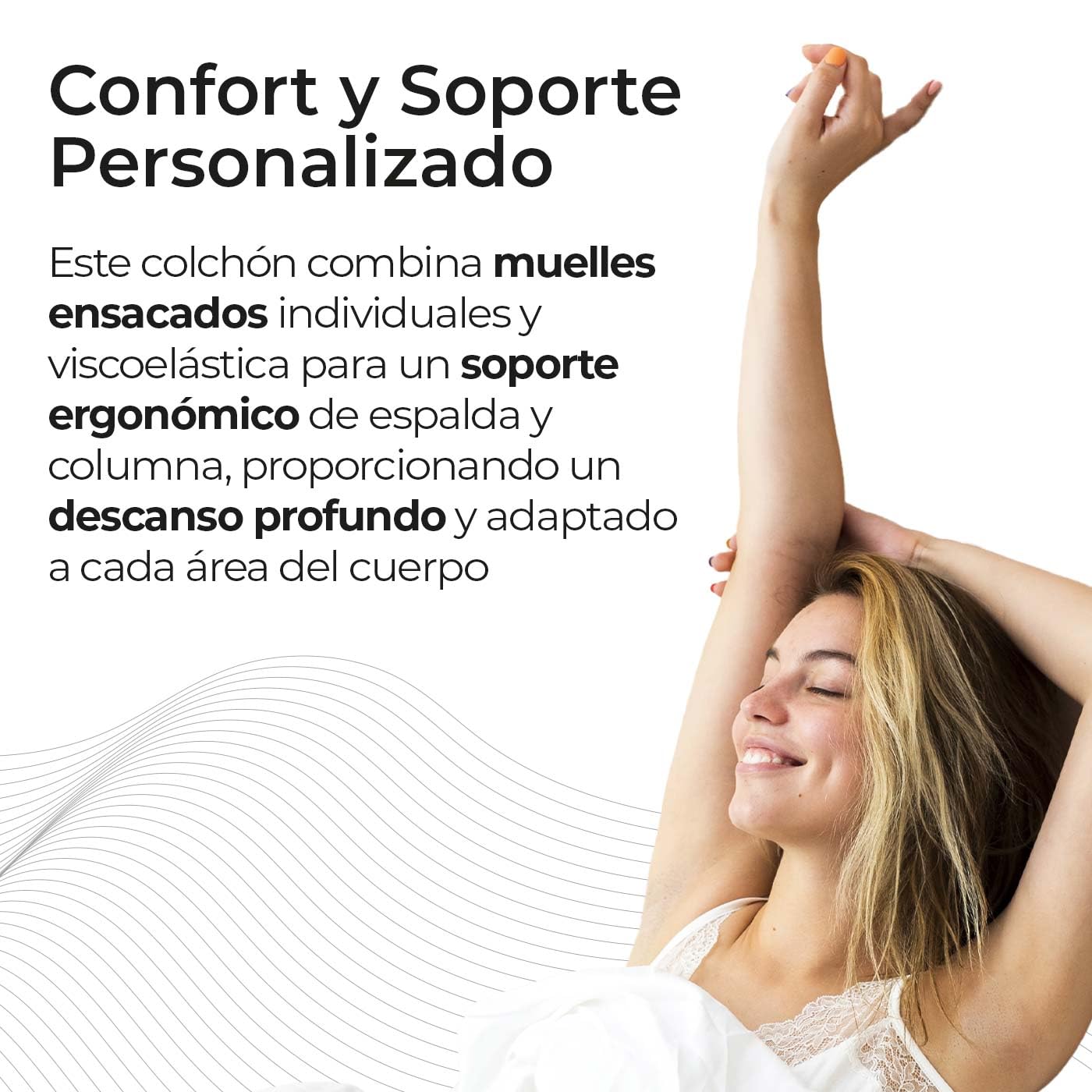 Somnia Descanso - Colchón Viscoelástico Medical Premium 90 x 190 cm, Ergonómico y Confortable, Grosor 30cm, Muelles Ensacados con Visco, Antiácaros, Antibacterias e Hipoalergénico